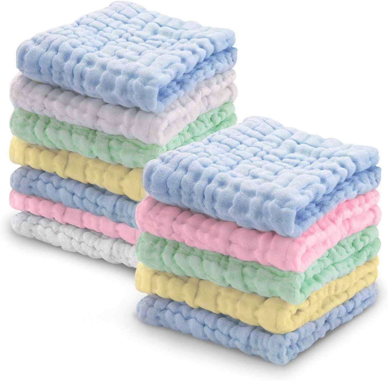 DKDDSSS Lot De 6 Langes Bébé En Mousseline, Lange Bébé, Mousseline De Coton Colorées, Carrés De Mousseline, Linge De Crachat En Mousseline, 50x25 Cm, Unisex