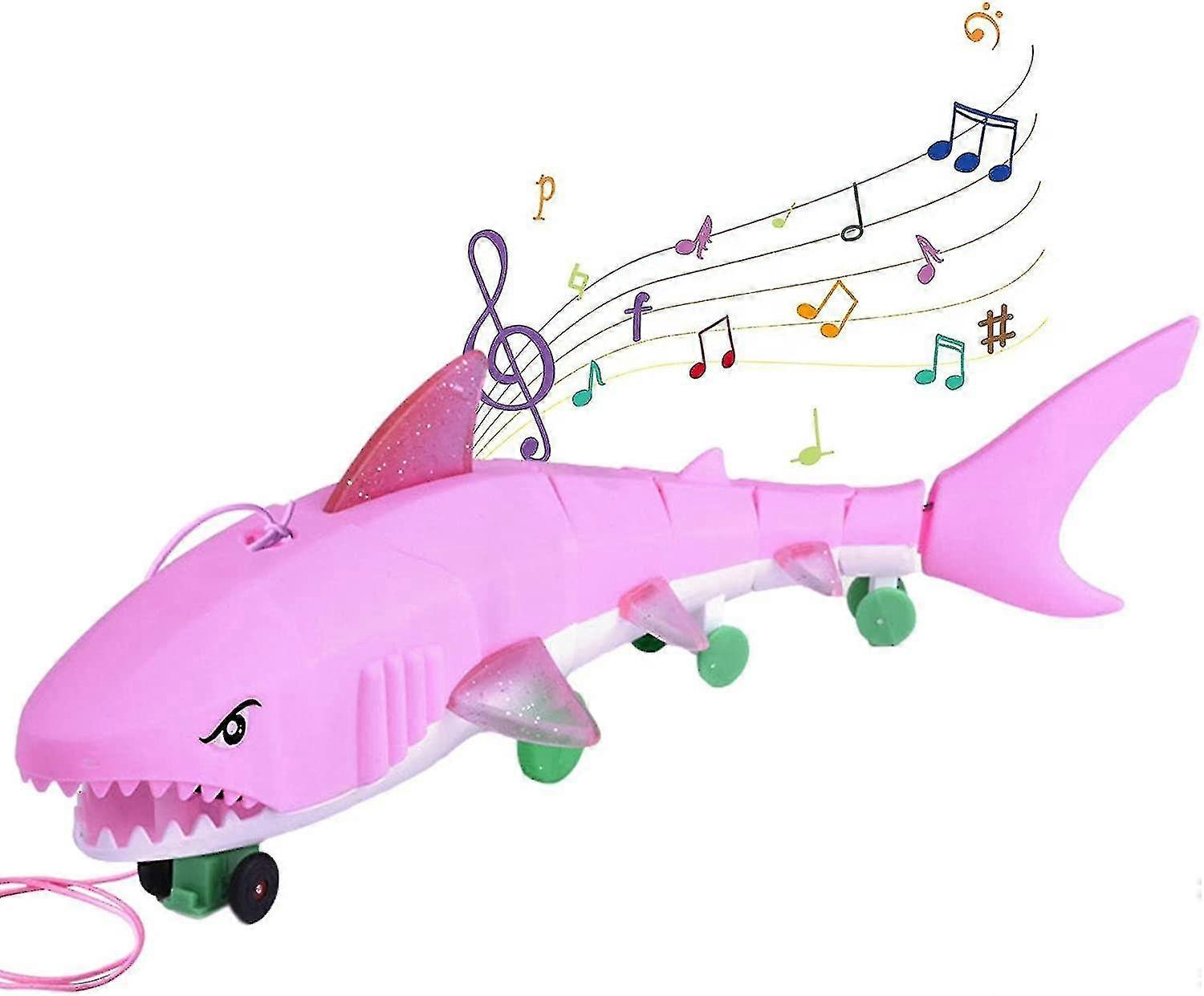 Interactive Shark Toy | Anti-fall Shark Toy In Cute Shark Design - Leash Light Up Shark Toy For Stimulating Body Movement And Coordination For Baby To