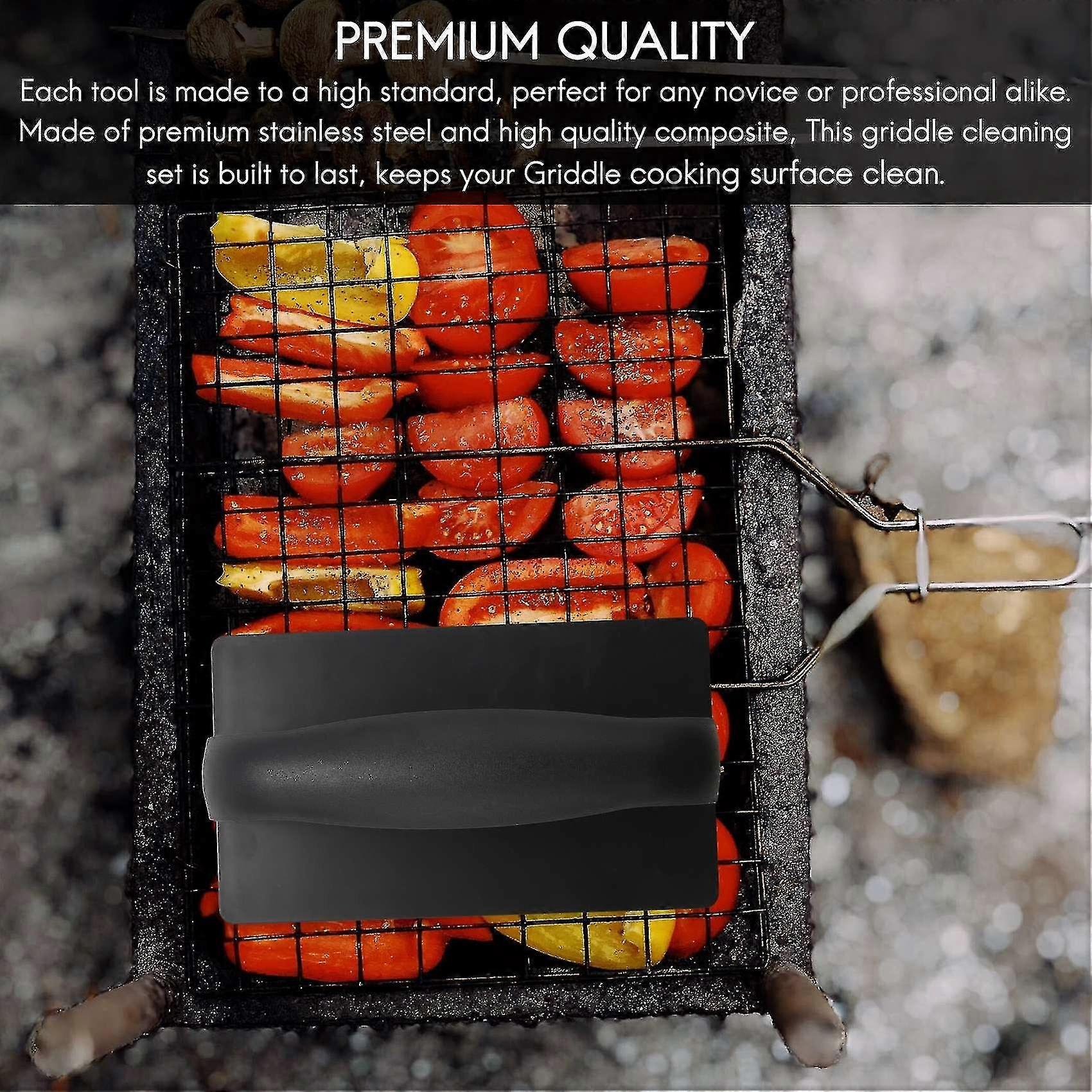 Versatility Griddle Cleaning Kit Grill Cleaner Tool Set For Hot Or Cold Surfaces Scraper Cleaning B