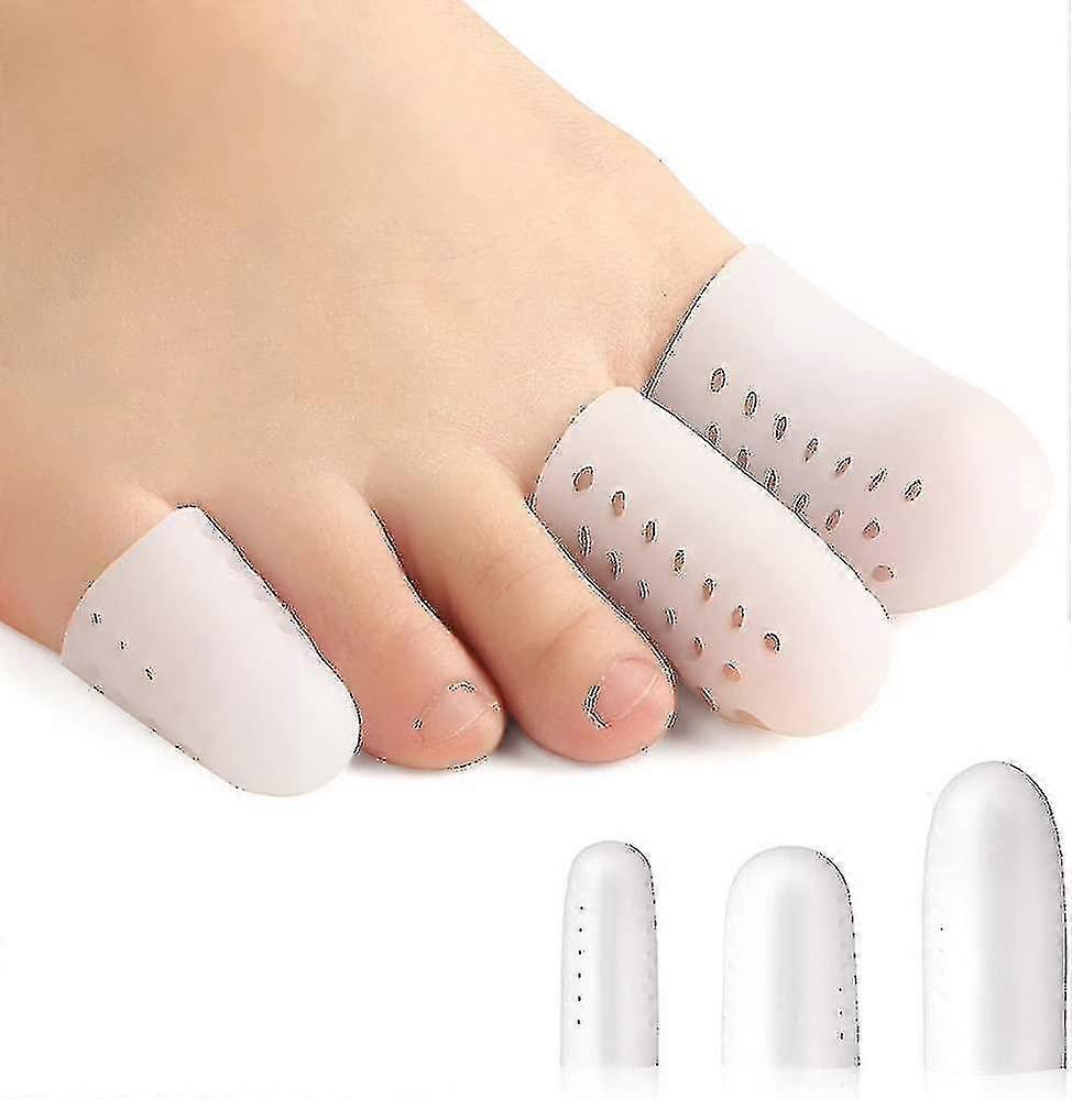 12pcs Toe Protectors Breathable, Silicone Toe Caps To Cushion Toe Blister With Holes For Stop Toe Pain