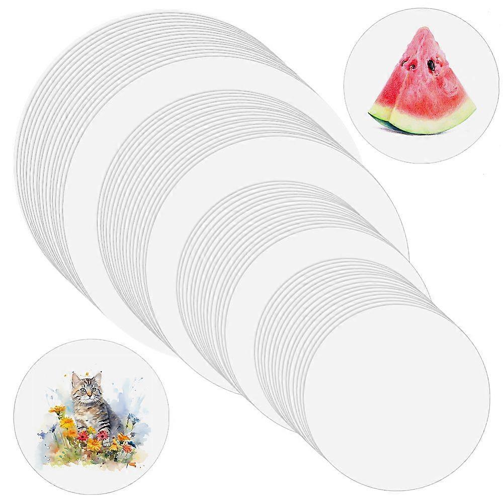 Art Paper Watercolor Paper Flat Round White 150~290x0.2mm 100pcs/set