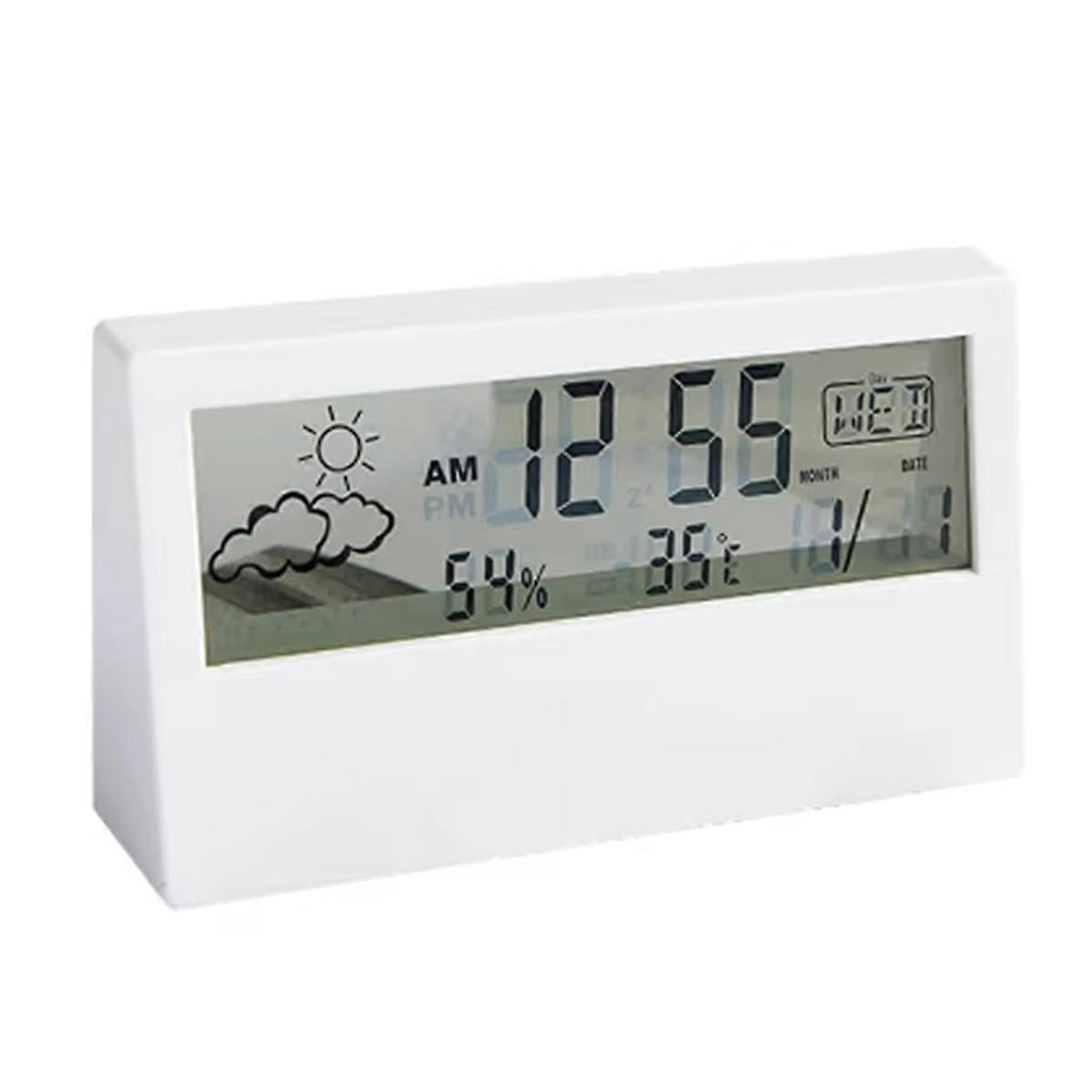 LED Thermometer -Hygrometer Multifunction Electronic Temperature Humidity Meter Weather Station with Alarm Clock