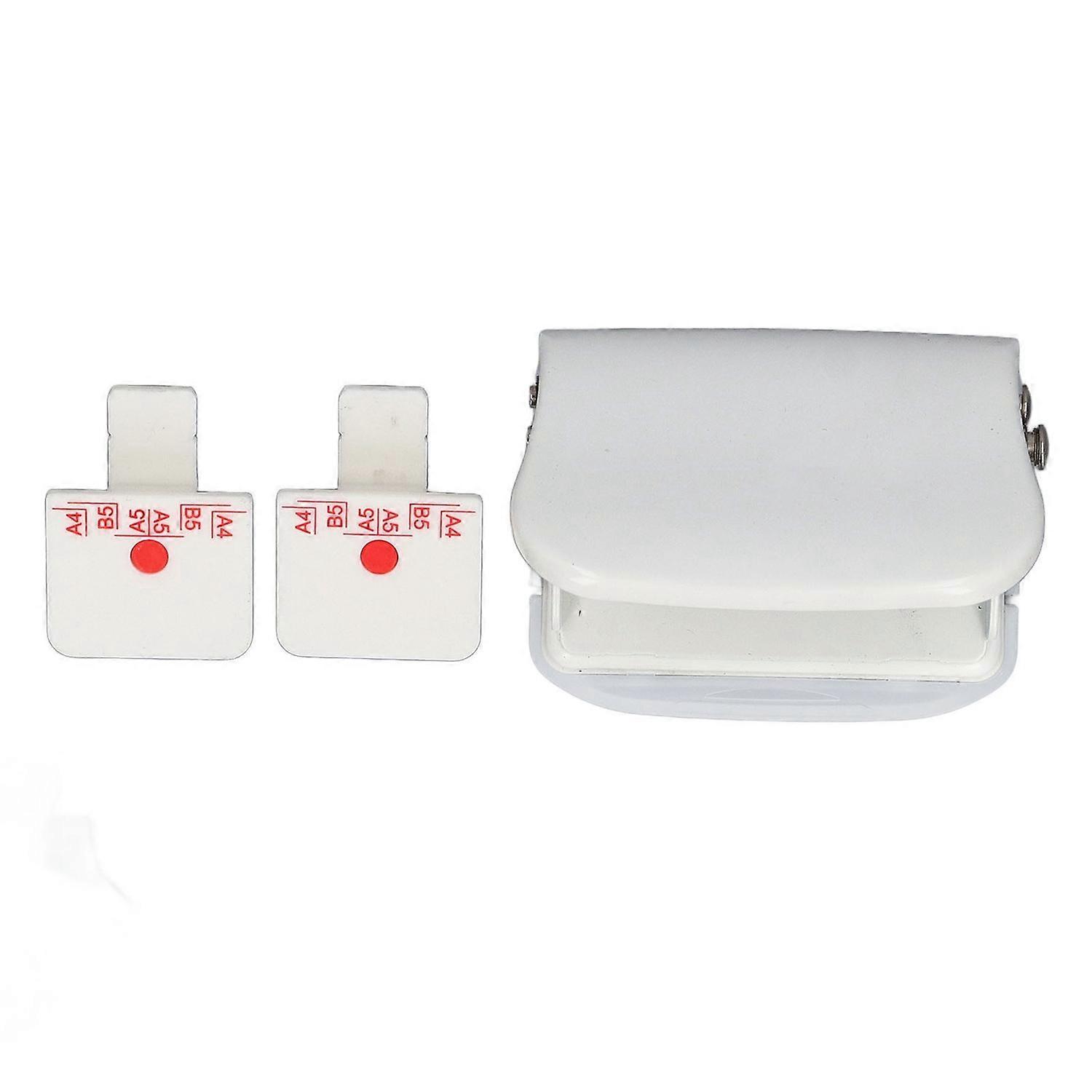 6 Hole Punch 5 Sheets Capacity Loose Leaf Paper Puncher with Positioning Ruler for A4 A5 B5 White