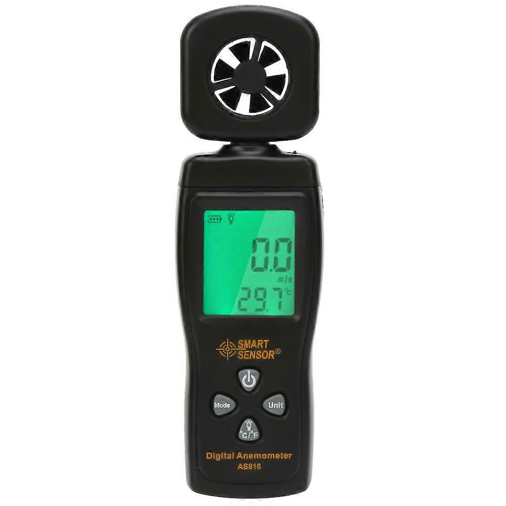 SMART SENSOR AS816 Mini Digital Anemometer 0.3-30m/s Wind Speed Temperature Air Flow Tester