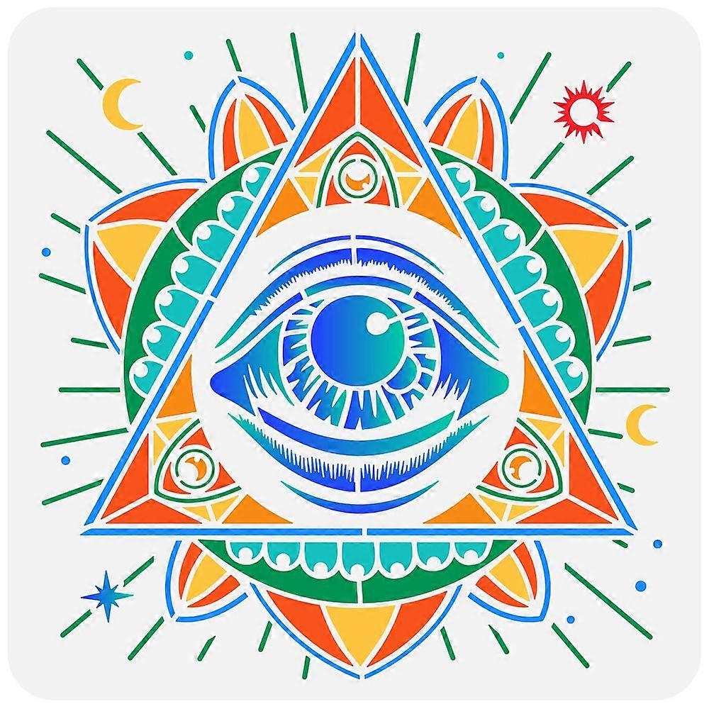 PET Hollow Out Drawing Painting Stencils for DIY Scrapbook Photo Album Eye of Horus Pattern 30x30cm