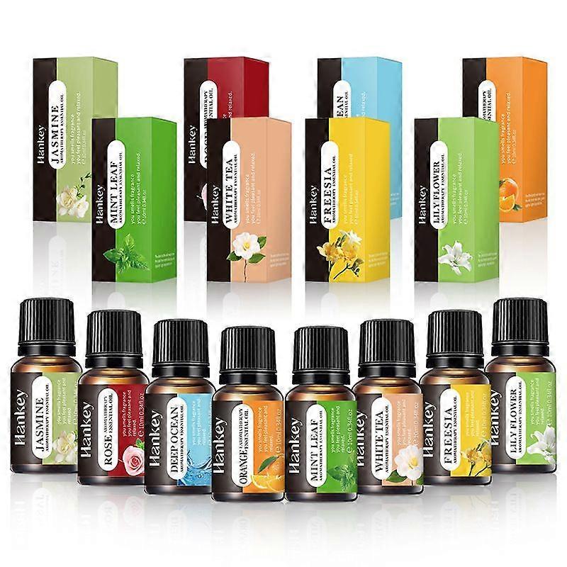Essential Oils Set, 8Pcs 10ml Aromatherapy Essential Oil Kit for Diffuser