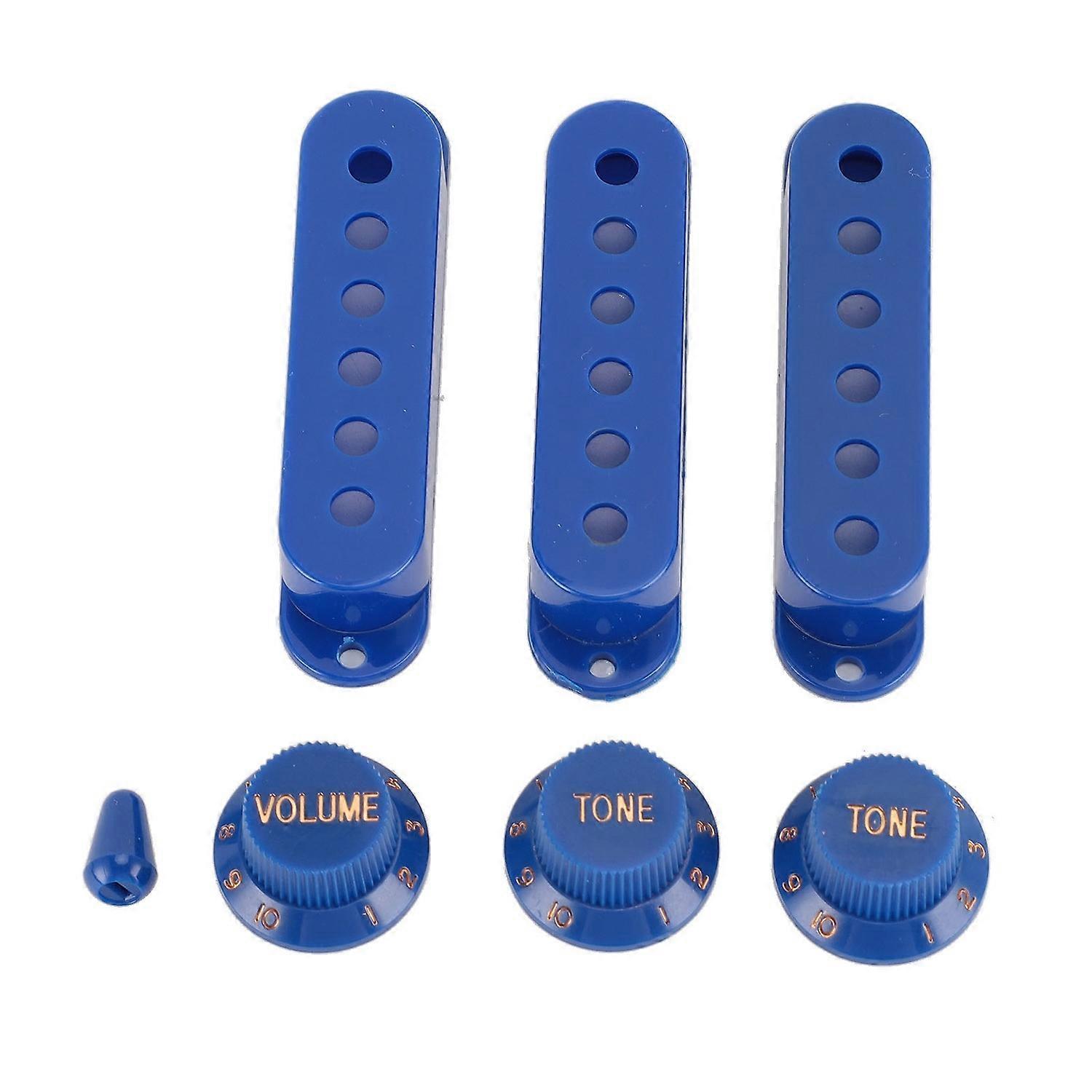 3 Pcs Single Coil Pickup Cover ABS Plastic SSS Pickup Cover with Tone Volume Knobs and Switch Tip fo