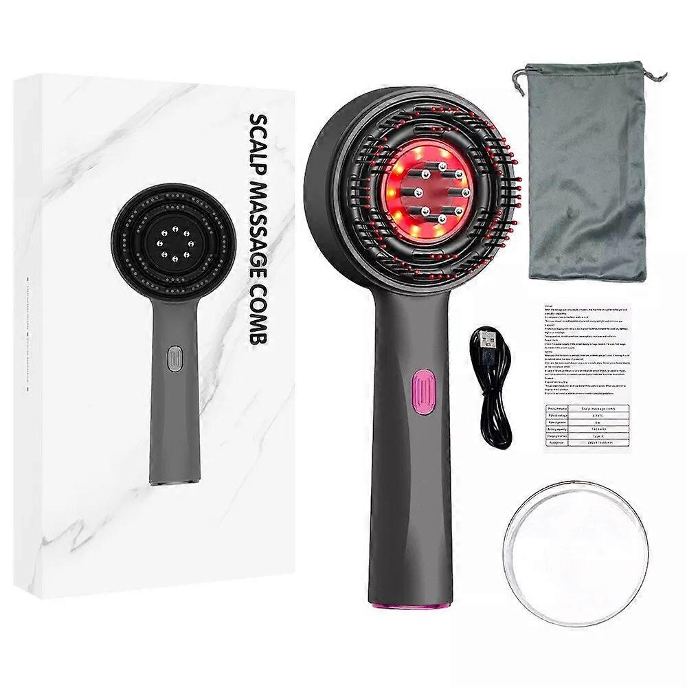 Electric Massage Comb Vibration Red Light Therapy Hair Growth Massage Scalp Brush Anti Hair Loss Liquid Oil Applicator
