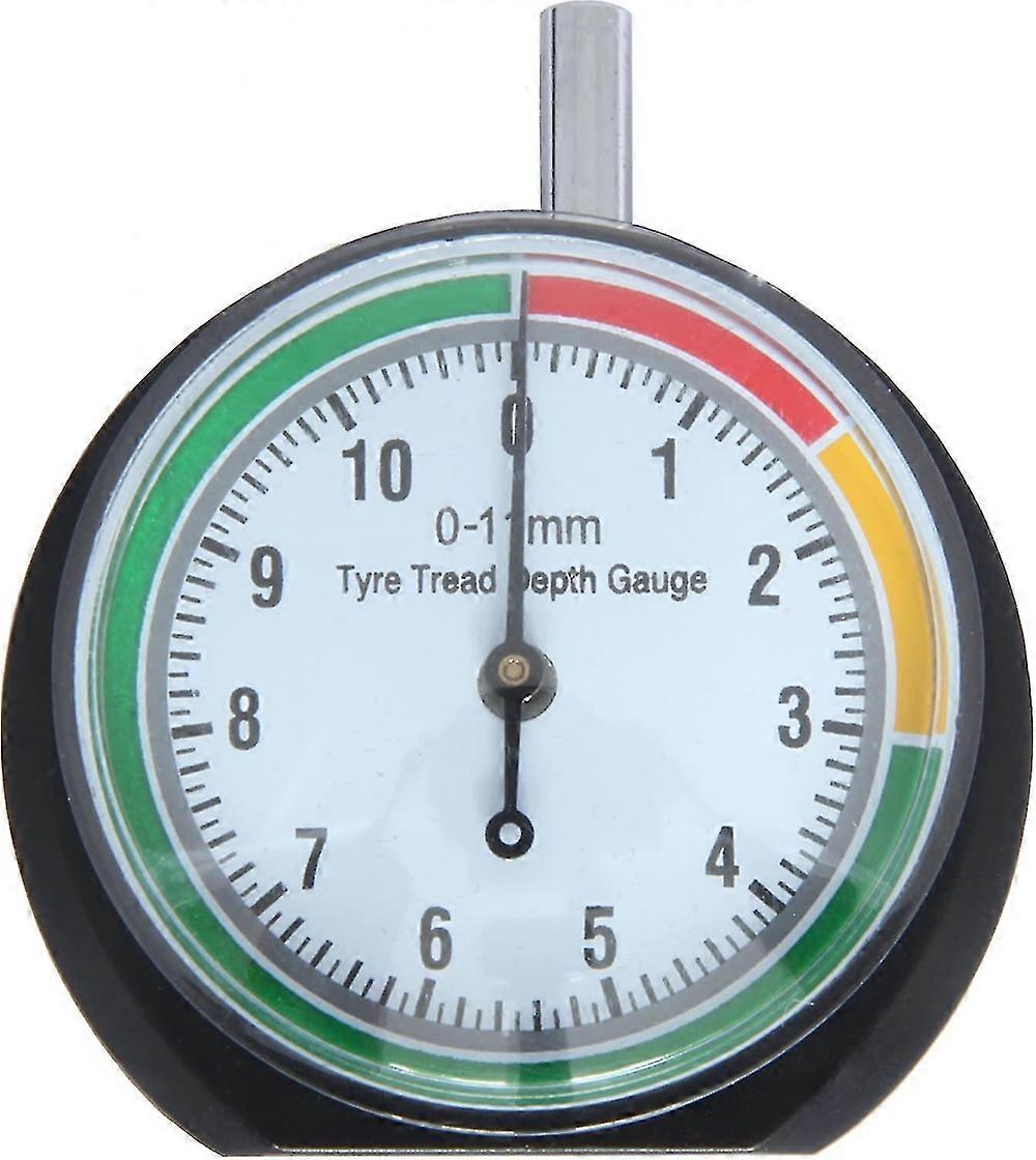 Tire tread depth gauge - depth measuring tool - 0-11 mm / 0-0.43 inch - dial diameter 44 mm