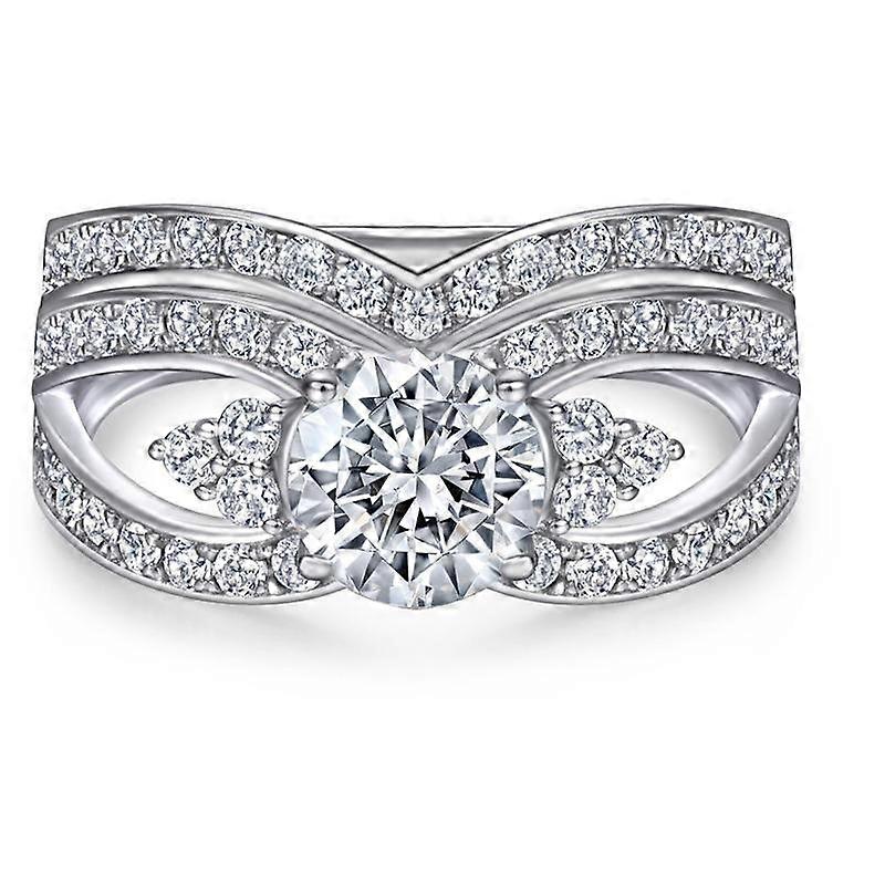 Bague Ringen 925 Sterling Silver Moissnaite Ring For Women Simple Sparkling Round1.2CT Certificated Lab Diamond Finger Rings Jewerly