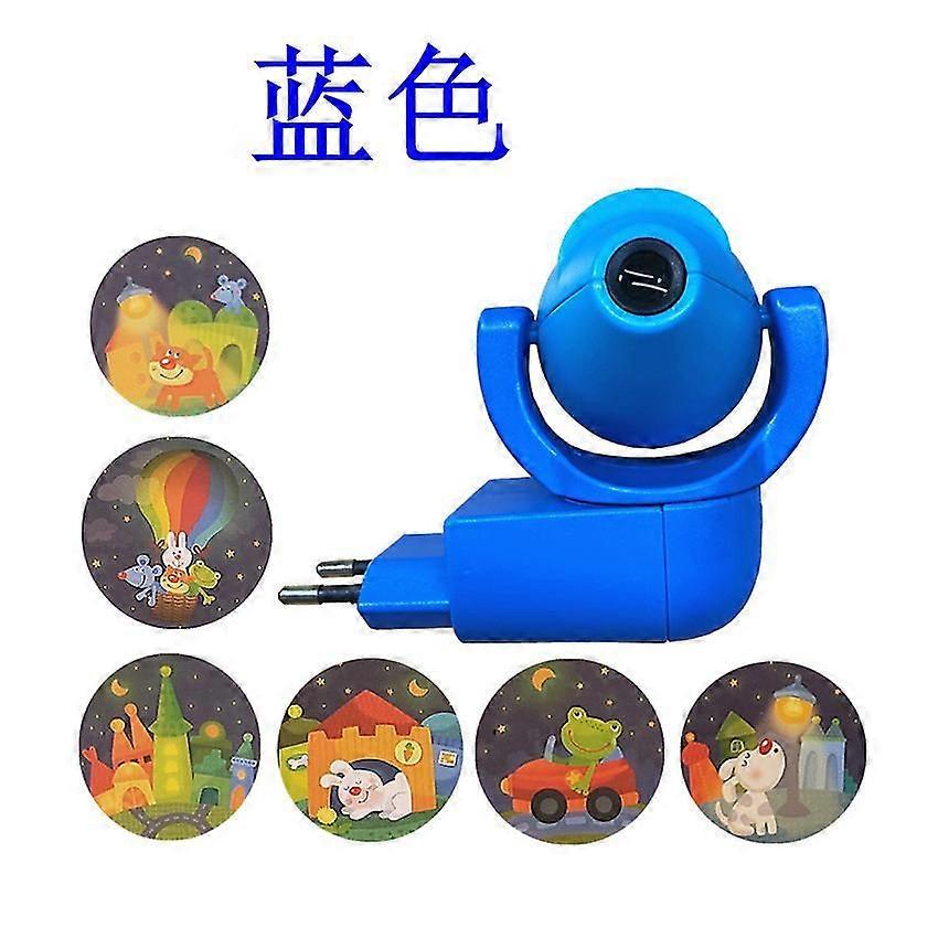 Projetor de animais com estrela e lua, projetor LED com 6 imagens, sensor, plugue europeu, luz noturna para decoração de quarto de bebê