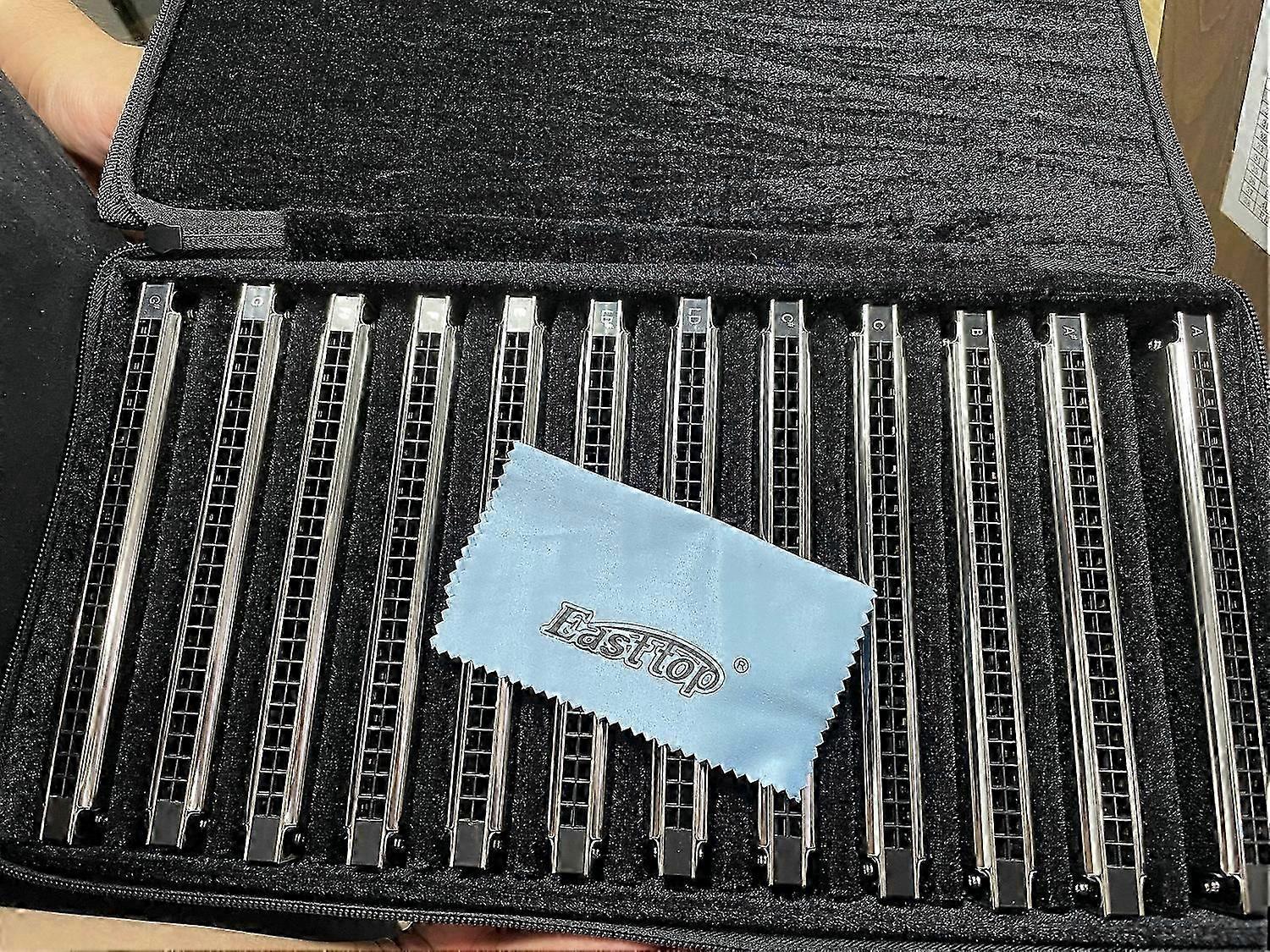Easttop T2403-12 Set med 12 Harmonica Tremolo Harmonica