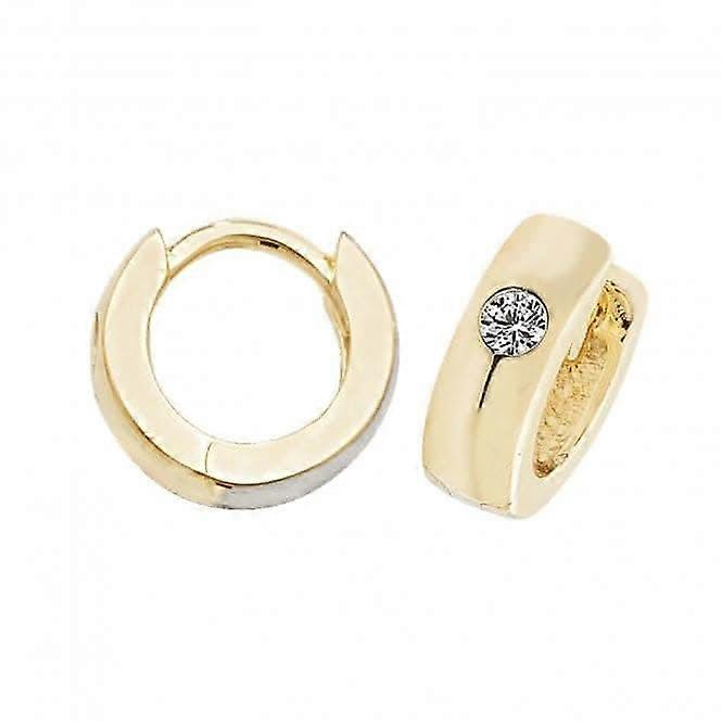 9ct Yellow Gold Hinged Zirconia Earrings ER1079