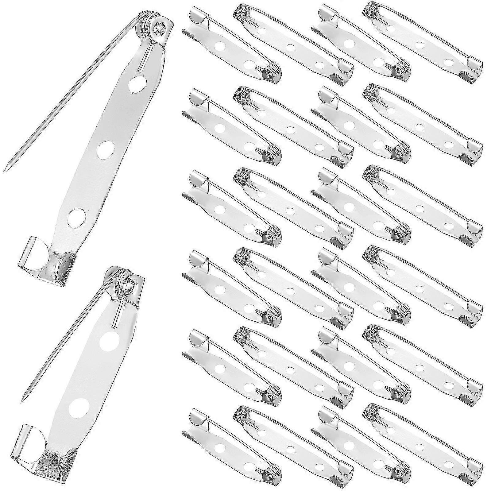 100 Pcs Brooch Pins & Back Clasps for Crafting