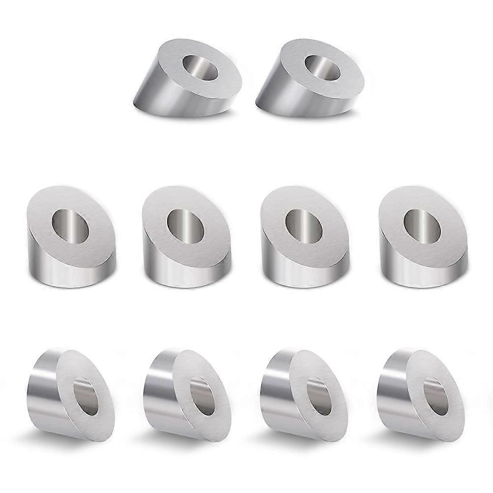10Pack 30 Degree Stainless Steel Angle Beveled Washer,1/4 Inch/6.6mm 30 Degree Washer for Cable Rail