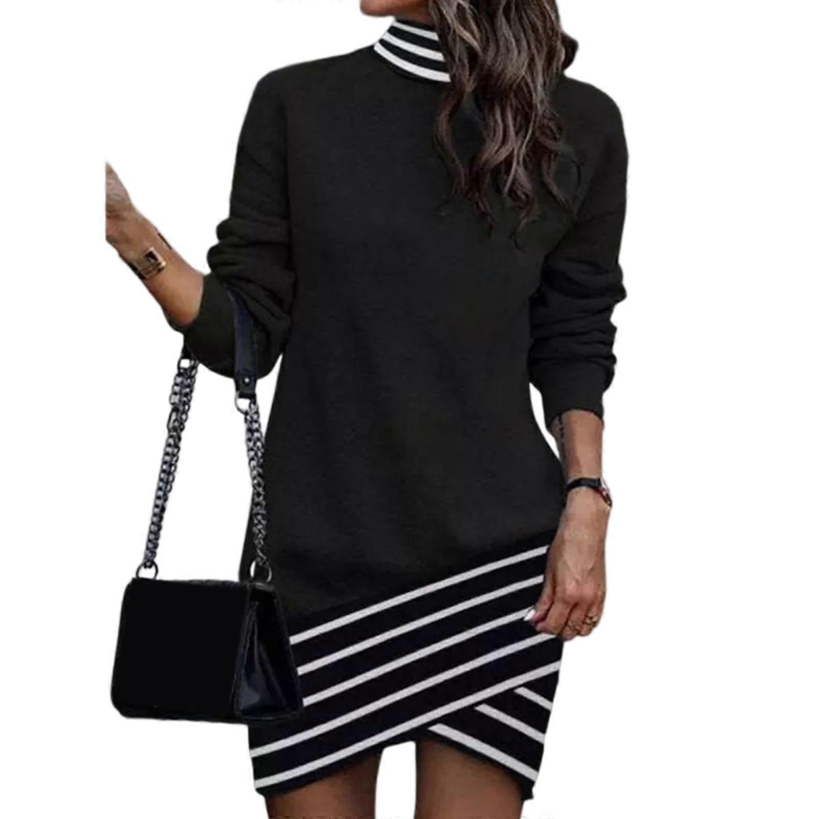 chinese dress ladies Warm Hooded Sweatshirt Loose Dress for Women Fleece Long Sleeve Pullov main image 1
