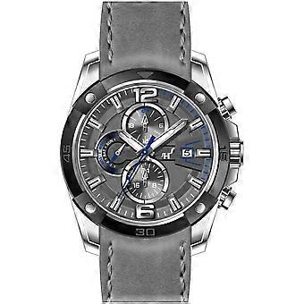 Montre homme Heinrichssohn HS1012B en cuir véritable ou simili cuir gris