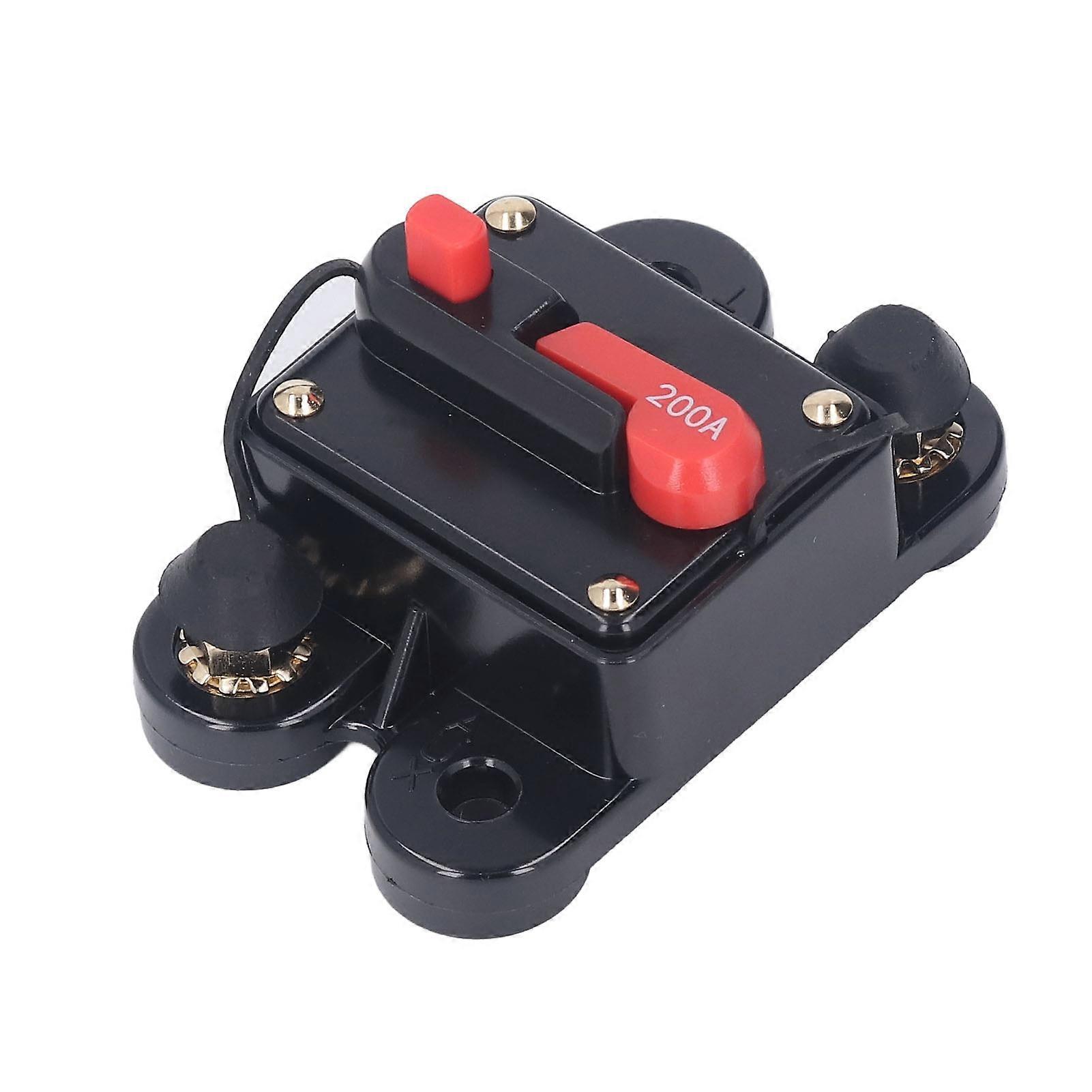 Circuit Breaker Manual Reset 1/4in Overcurrent Protection DC 12‑48V for Vehicle Motor 200A