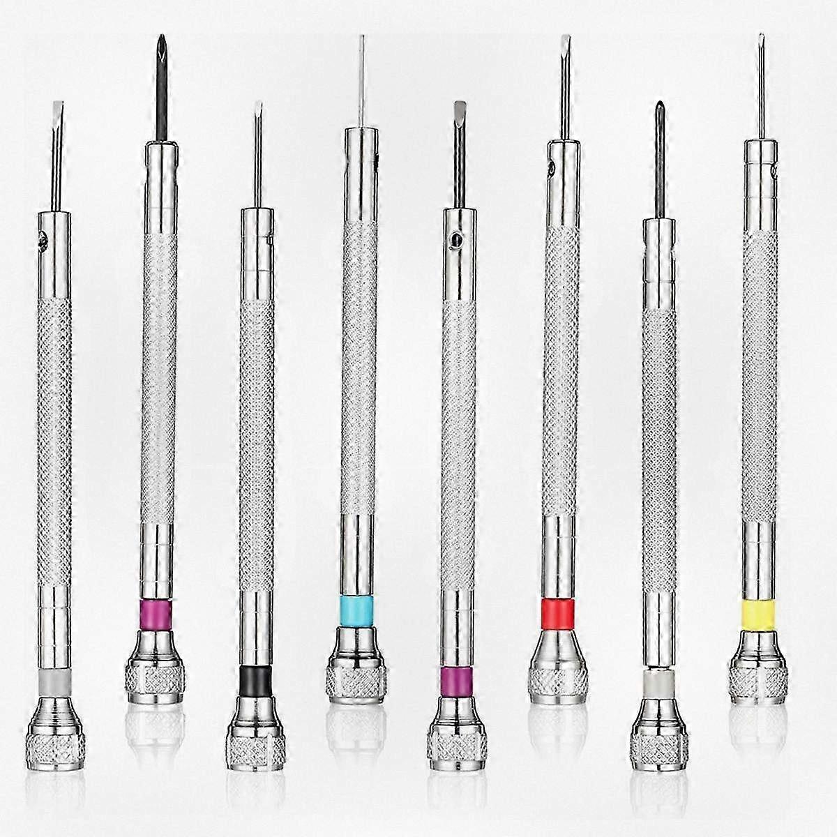 8-Piece Precision Screwdriver Kit for Watch, Eyeglass, and Electronic Device Maintenance