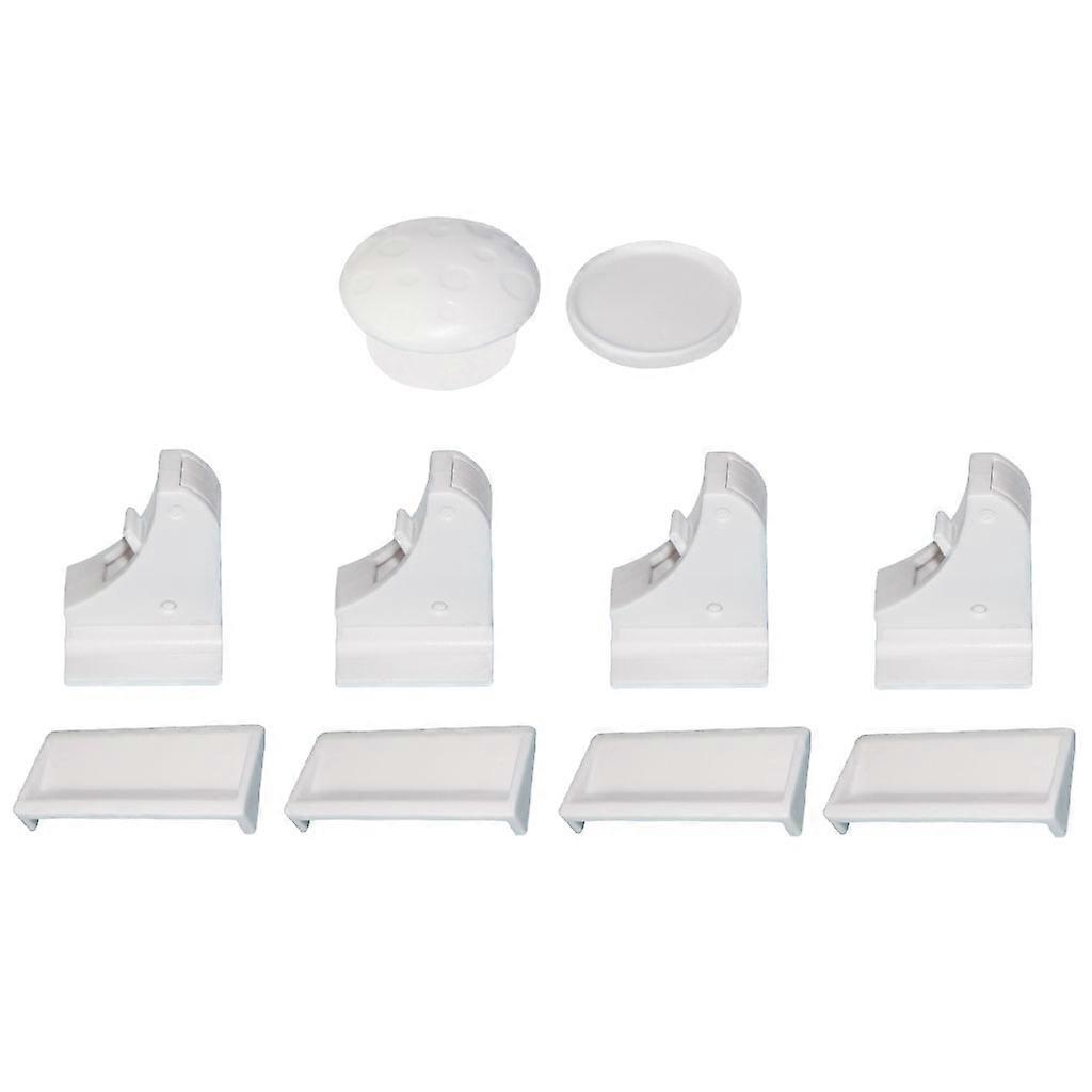 Adhesive Magnetic Lock System, 4 Locks And 1 for Key for Durable for Protection Lock Baby Proofing Easy Installation White