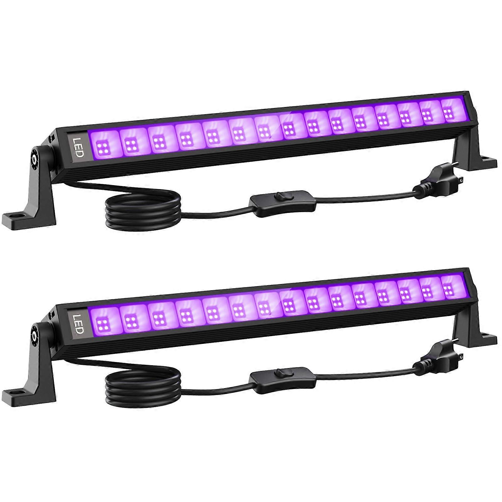 2PCS 42W LED Black Light Bar, 60 LED Beads, 5-Foot Cord, Plug, On/Off Switch, Glow Party Stage Lighting, New Upgraded