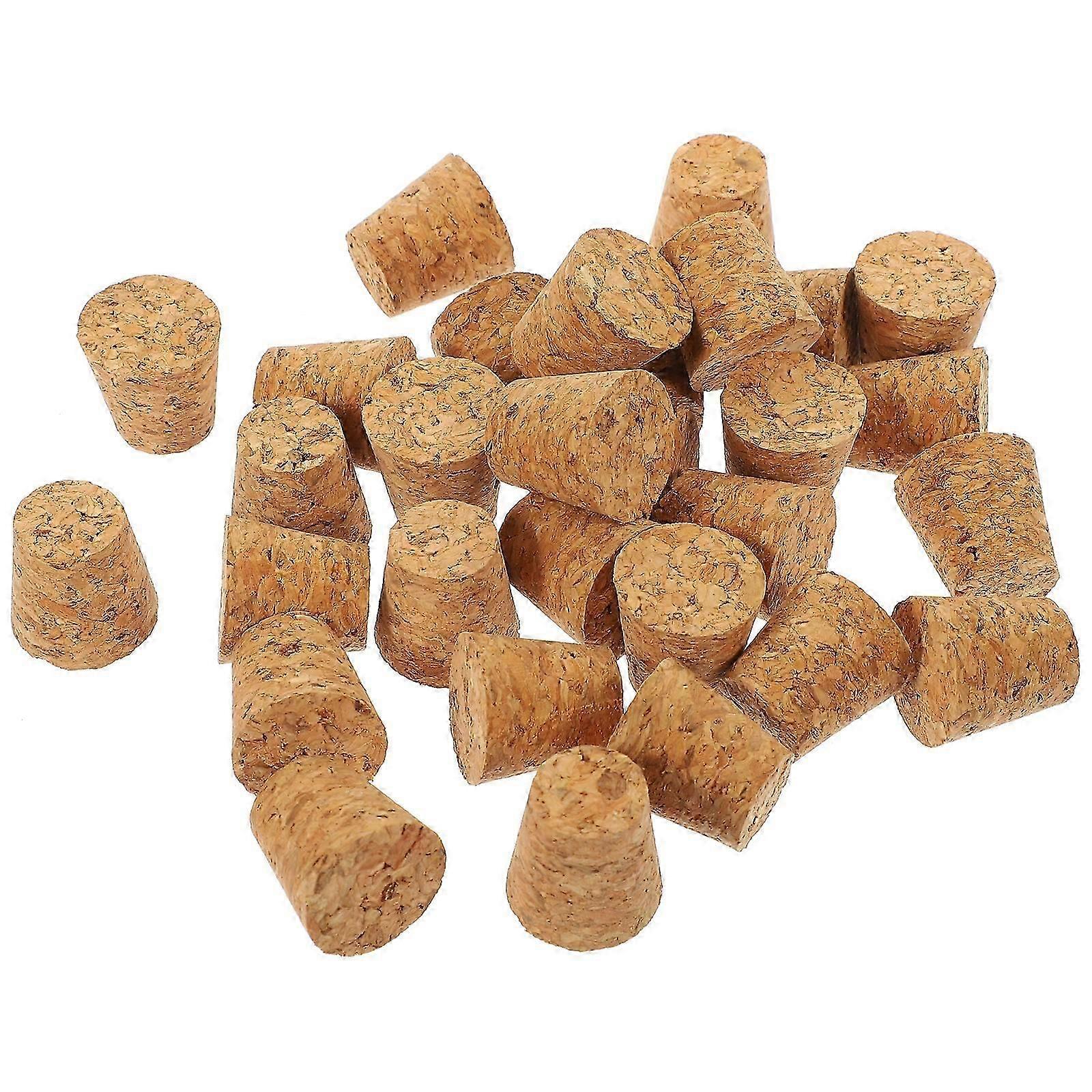 30pcs Wood Cone Shape Cork Stoppers Replacement for Bottles