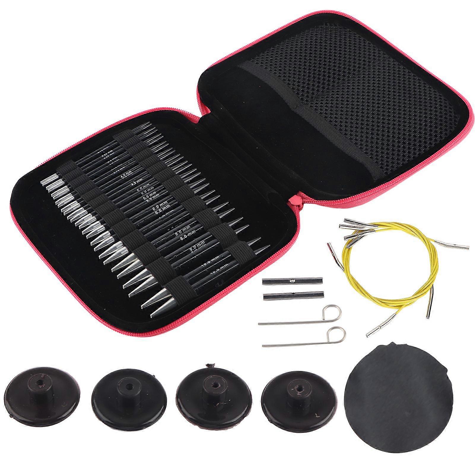 Knitting Needle Set, Interchangeable Portable Circular Tools