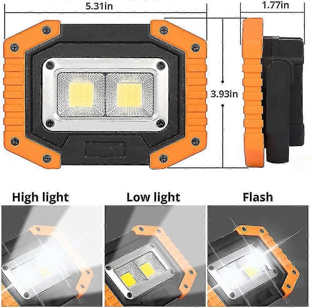 Led Work Light Rechargeable.super Bright Cob Floodlight Portable With 3