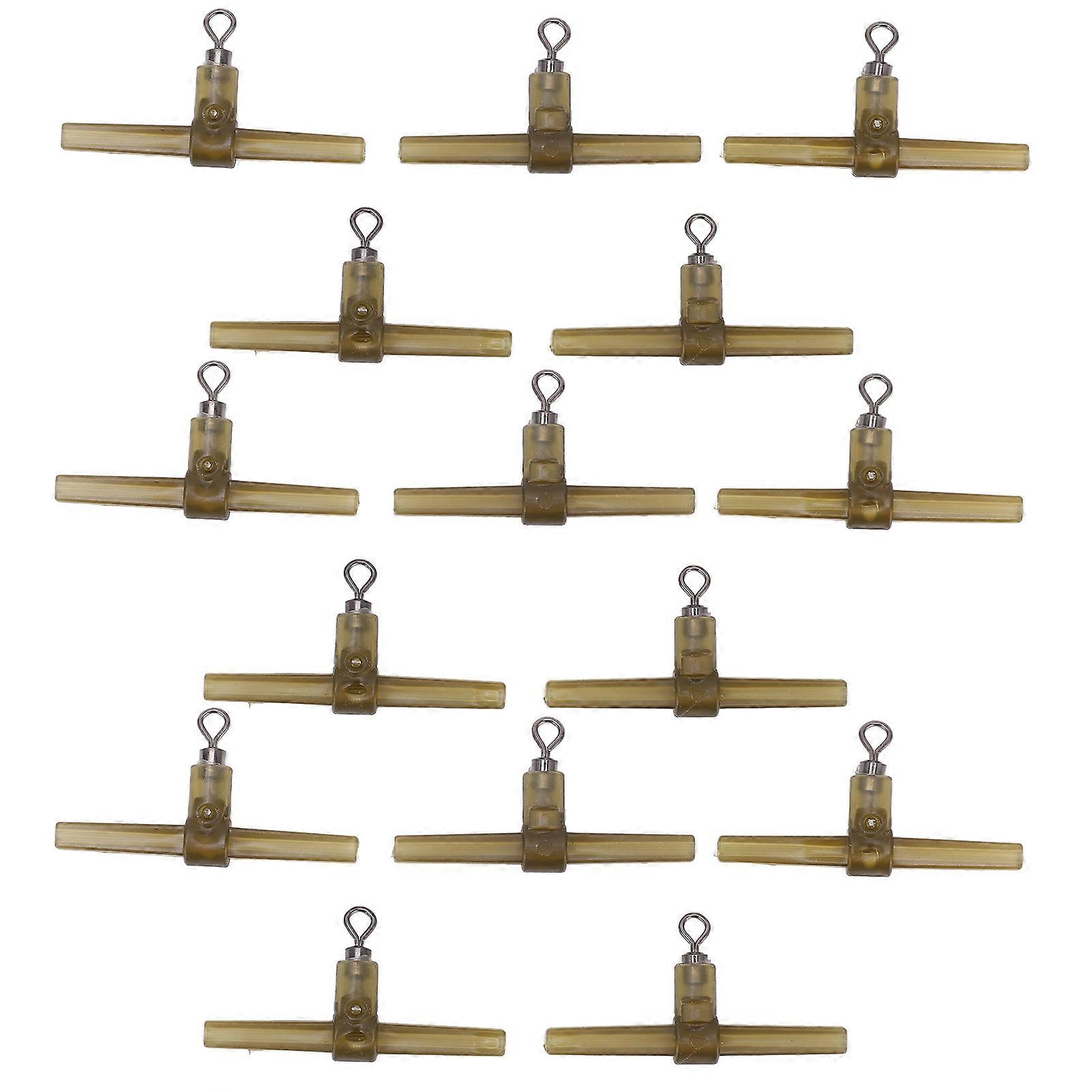15PCS Anti Tangle Sleeves Side Bend with Swivel Carp Hook Link Carp Fishing Helicopter Rig