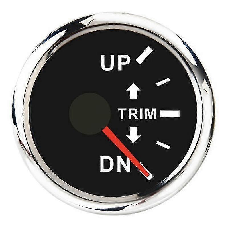 52mm Digital Marine Trim Gauge Universal Balance Signal Trim Meter Indicator Red Backlight with Alarm Black Right