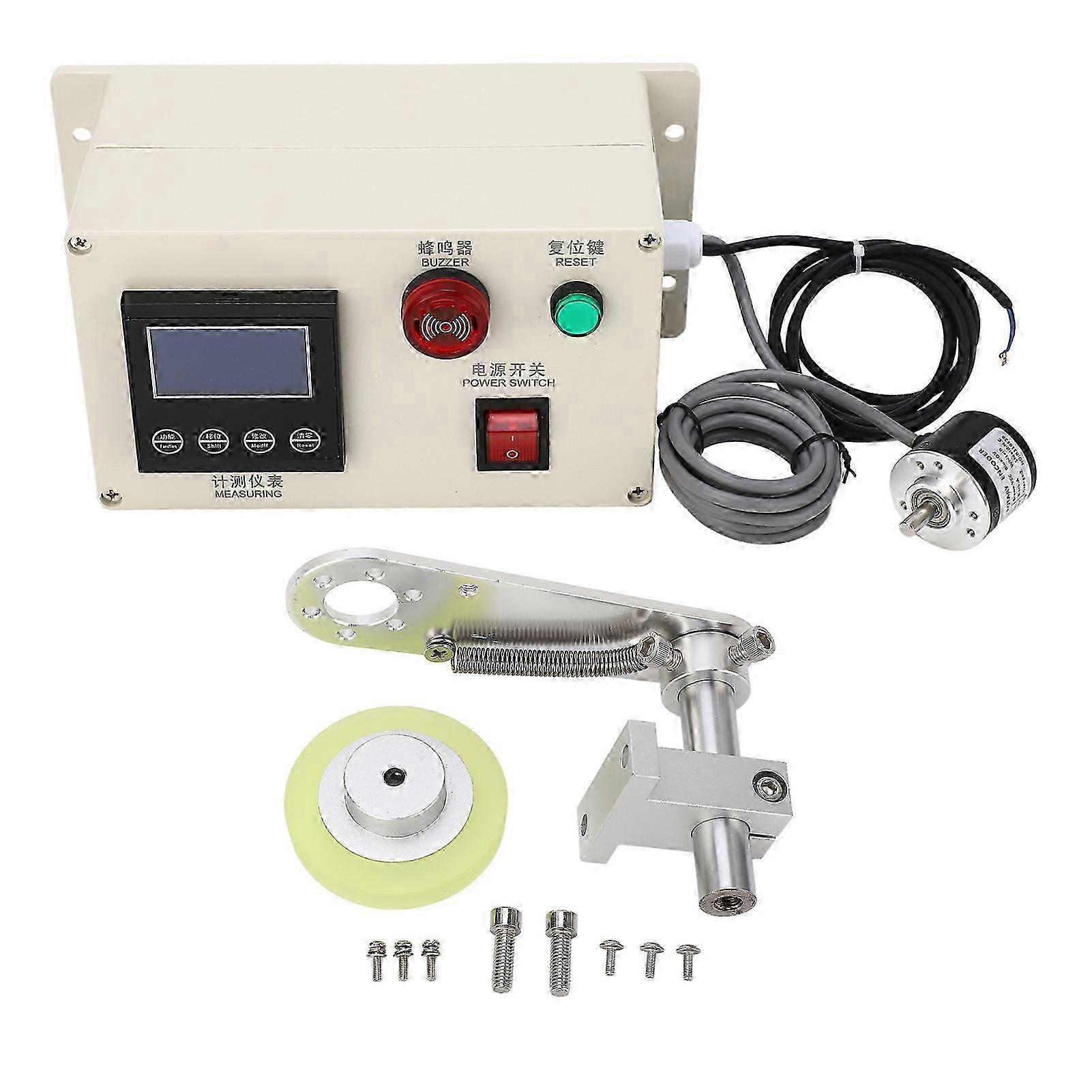 Digital Meter Double Row 6 Digit Counting Length Meter Counter with Wheel Spring Bracket AC100240V