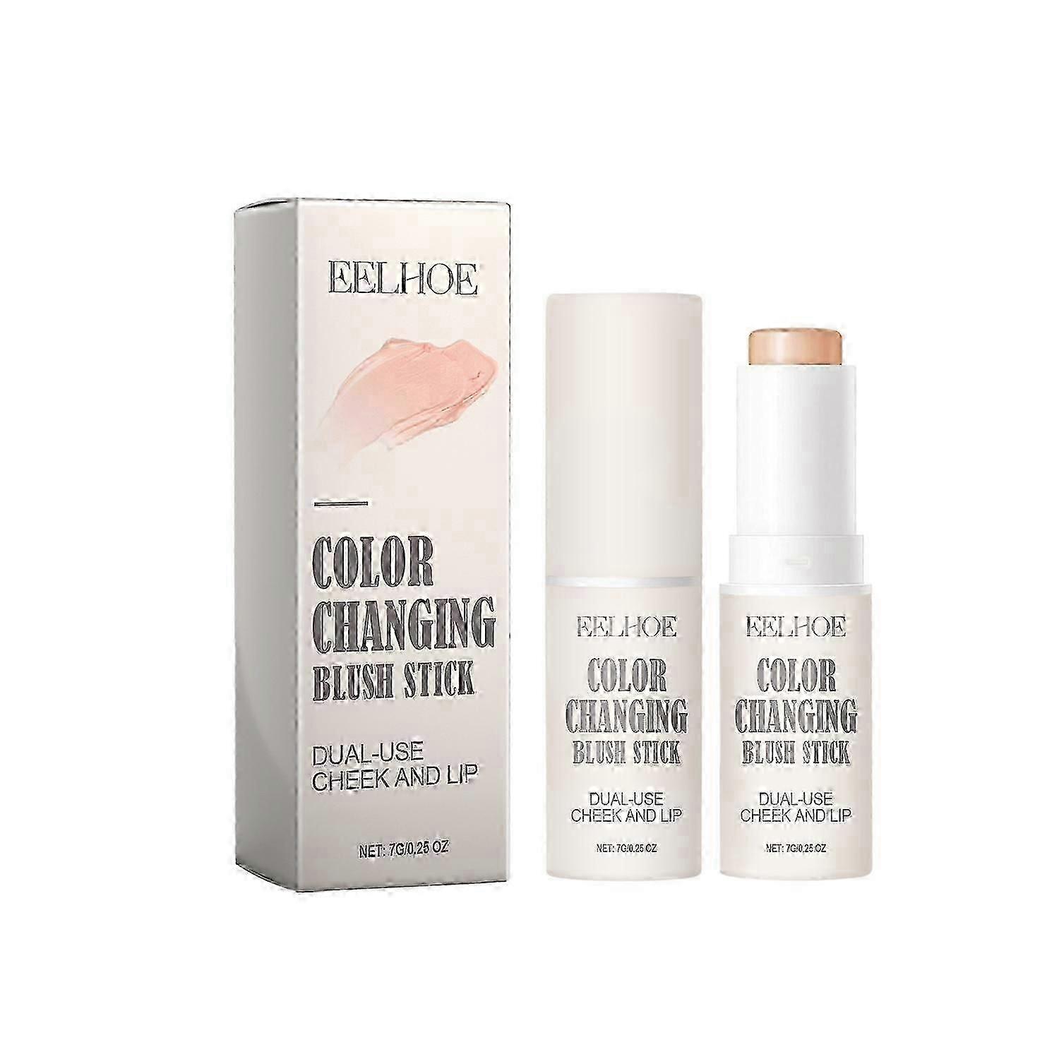 EELHOE Color Changing Blush Stick, Lightweight Natural Transparent Three-Dimensional Contouring Unif