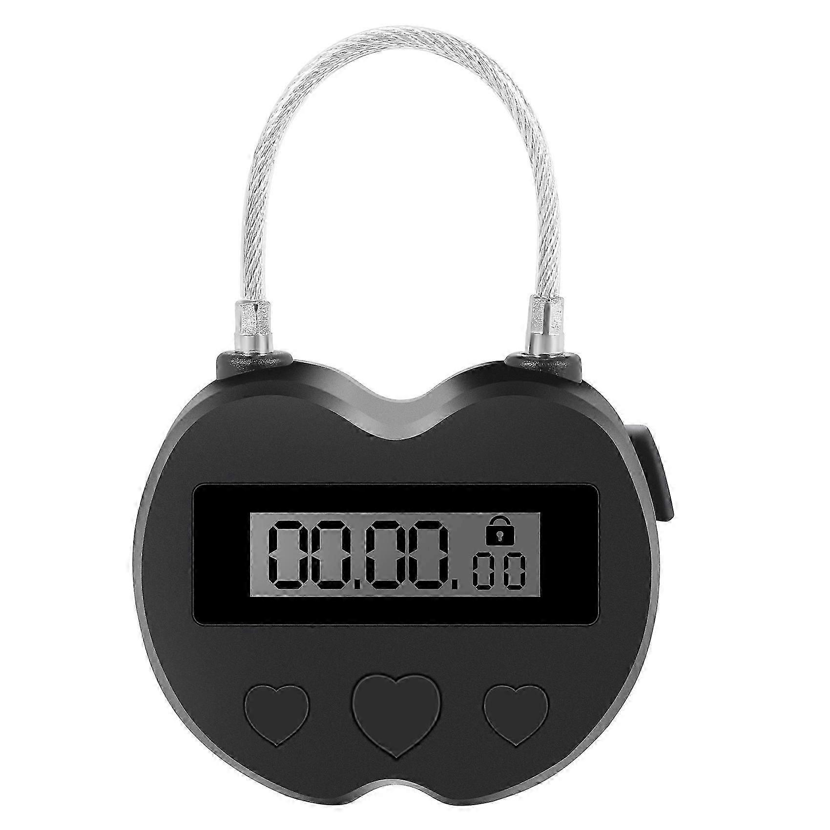 Smart Time Lock LCD Display Time Lock Multifunction Travel Electronic Timer, Waterproof USB Rechargeable Temporary Timer Padlock