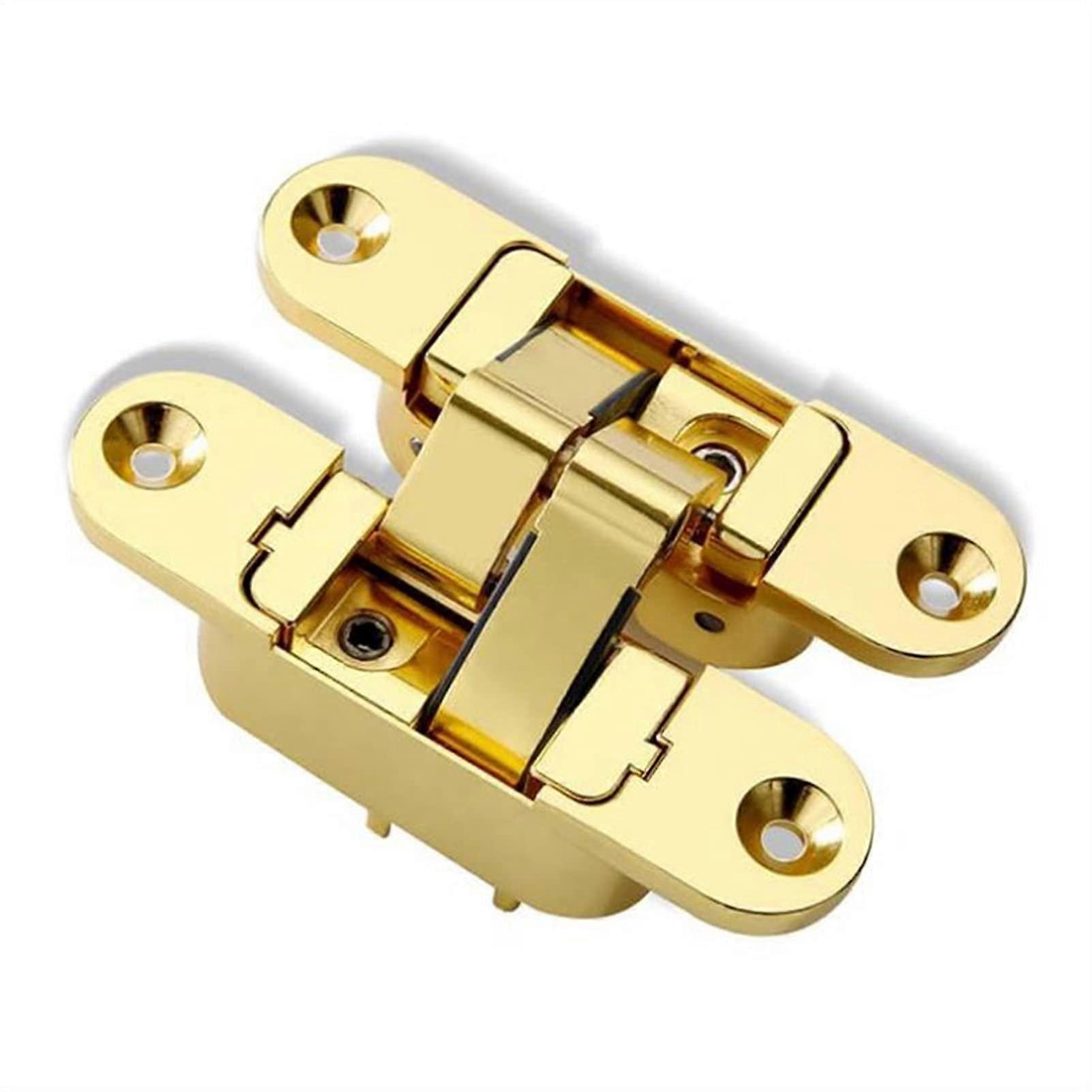 Hinges 2Pcs Three-Dimensional Invisible Door Hinges for Wooden Folding Blind Doors Cross 180° Compatibility
