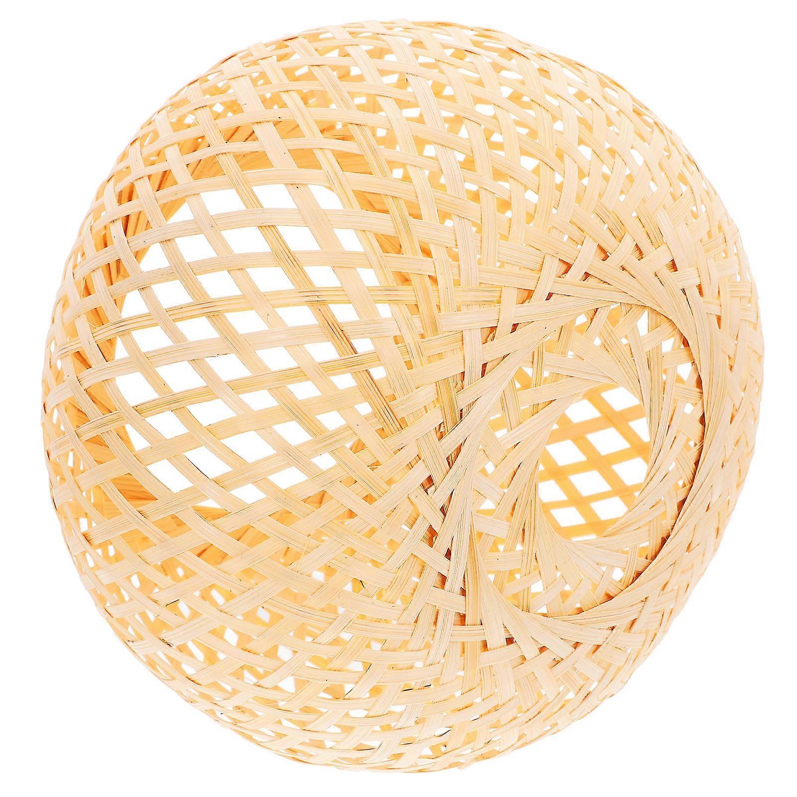 Bamboo Weaving Lampshade for Decor Made of Synthetic Material Yellow Color Adds Warmth to Room Atmosphere 1pc