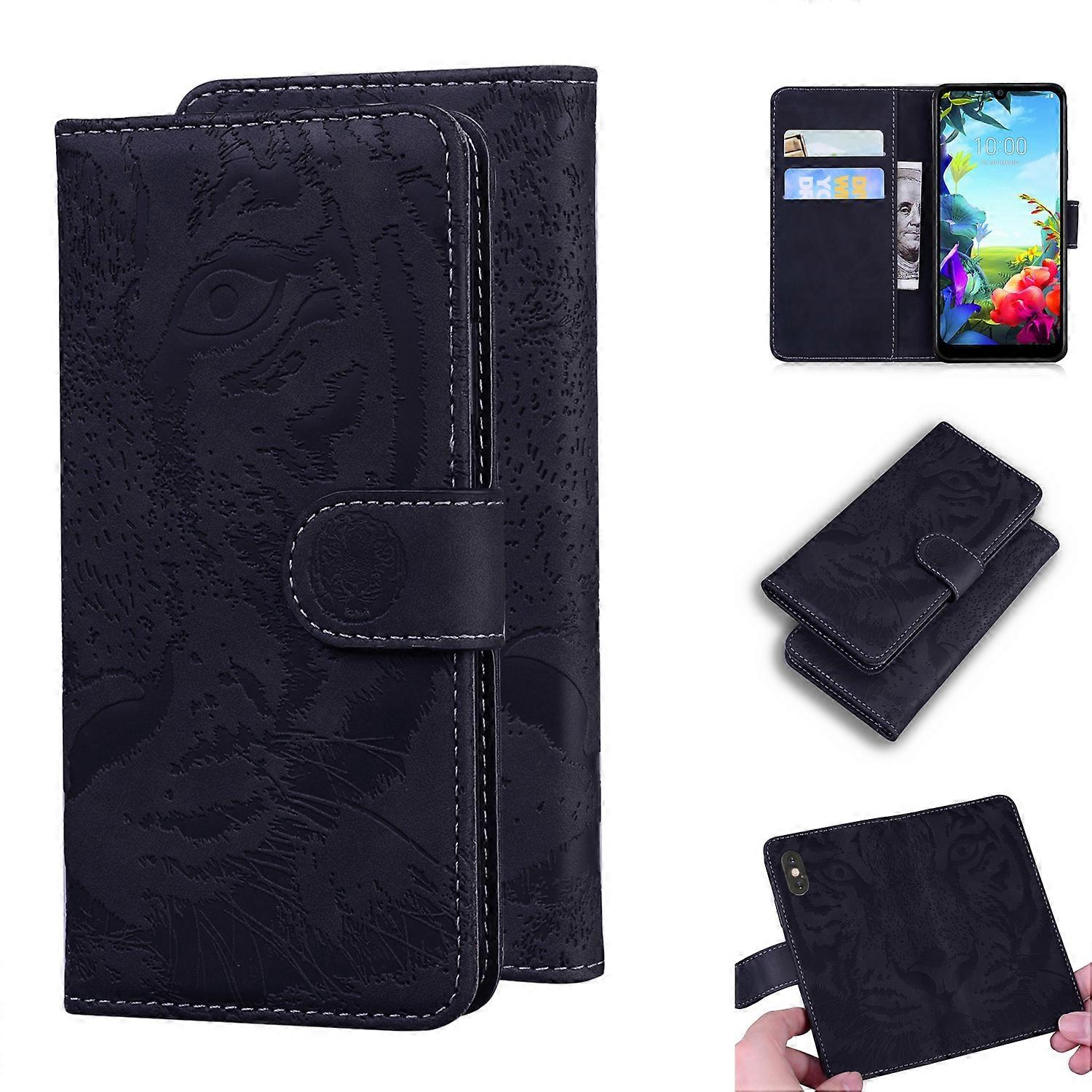 For LG K40S Tiger Embossing Pattern Horizontal Flip Leather Case with Holder & Card Slots & Wallet