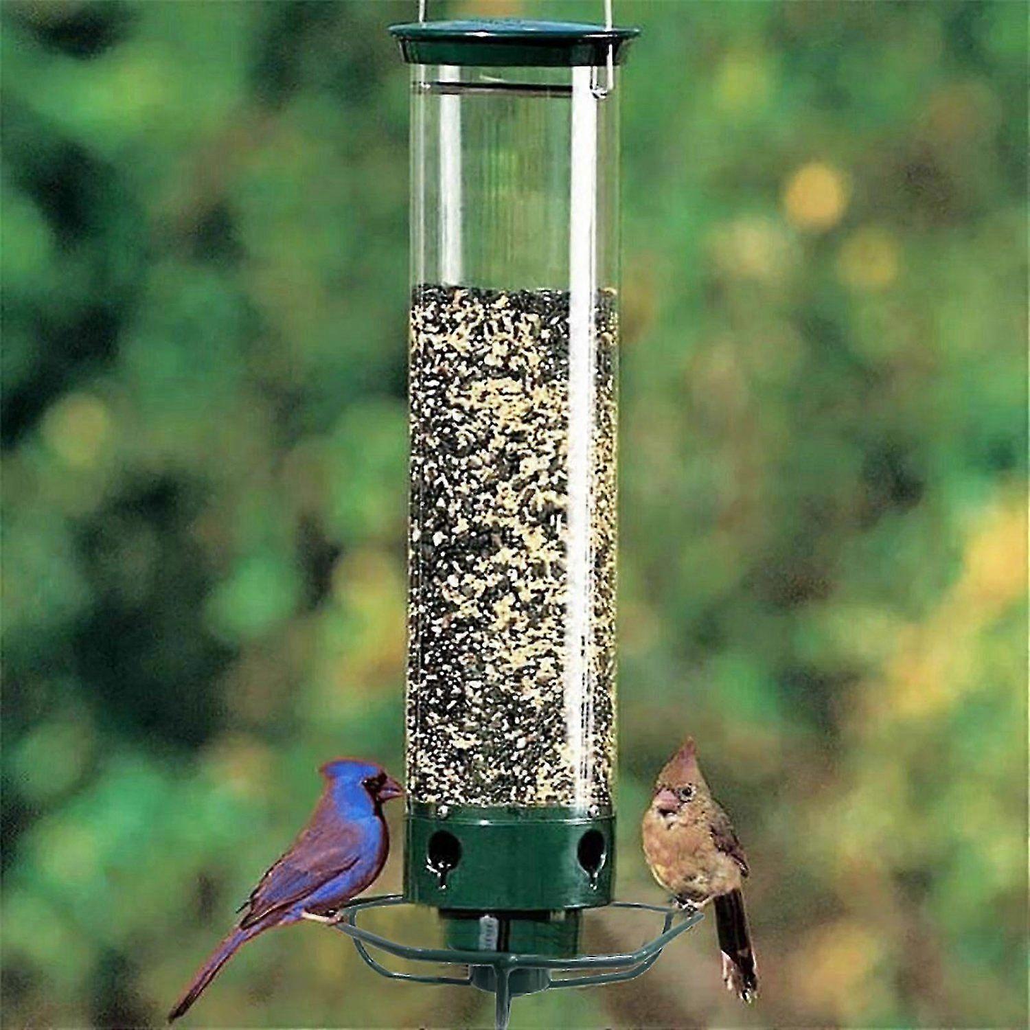 Squirrel-Proof Rotating Wild Bird Feeder With Weight Activated Rotating External Hanging -5 Lbs Feeder Capacity