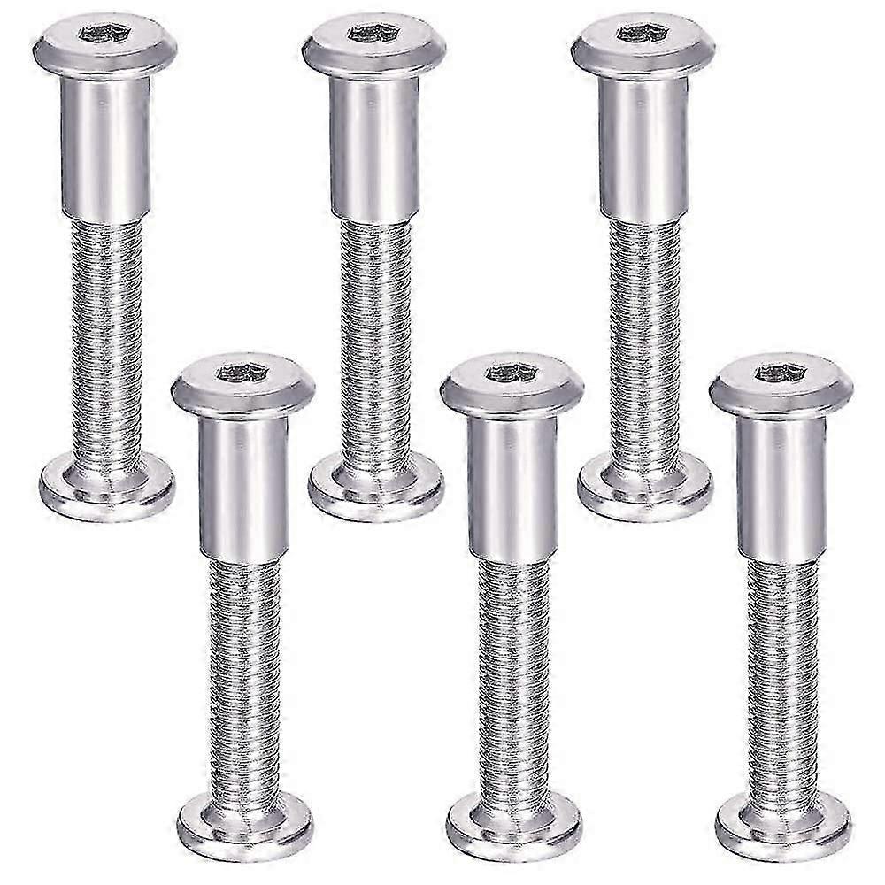 مسامير توصيل الأثاث 6 قطع مسامير تجميع الأثاث مع مسامير توصيل الفولاذ المقاوم للصدأ M6 Bolt 304 M6 × 35mm
