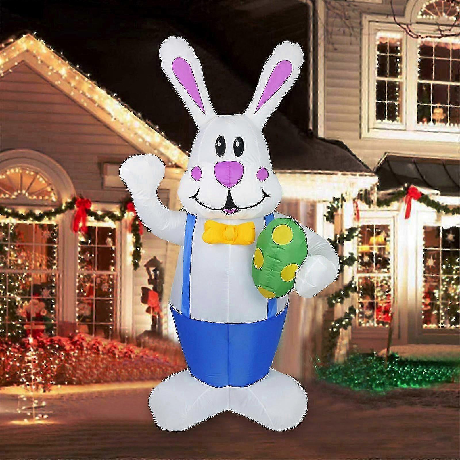 Garden Decor Easter Inflatable Standing Bunny Inflatable Model Glowing Holiday Decoration