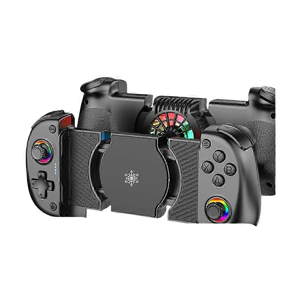 X5mini Wireless Mobile Phone Gaming Controller with Cooling Fan Bluetooth Stretchable Gamepad for Android/iOS/Steam/PC A