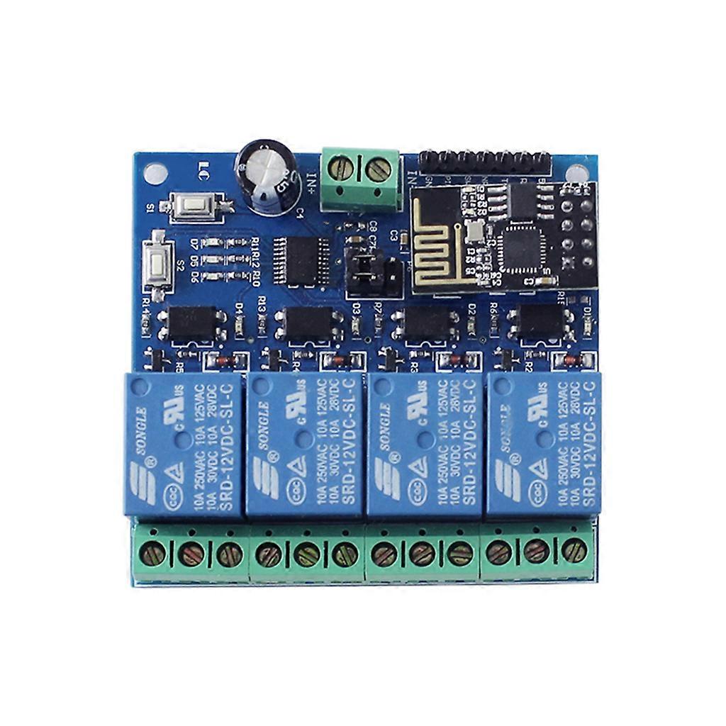 for DC 12V ESP8266 & ESP-01 WIFI Relay Module Four Channels For Smart Home Intel