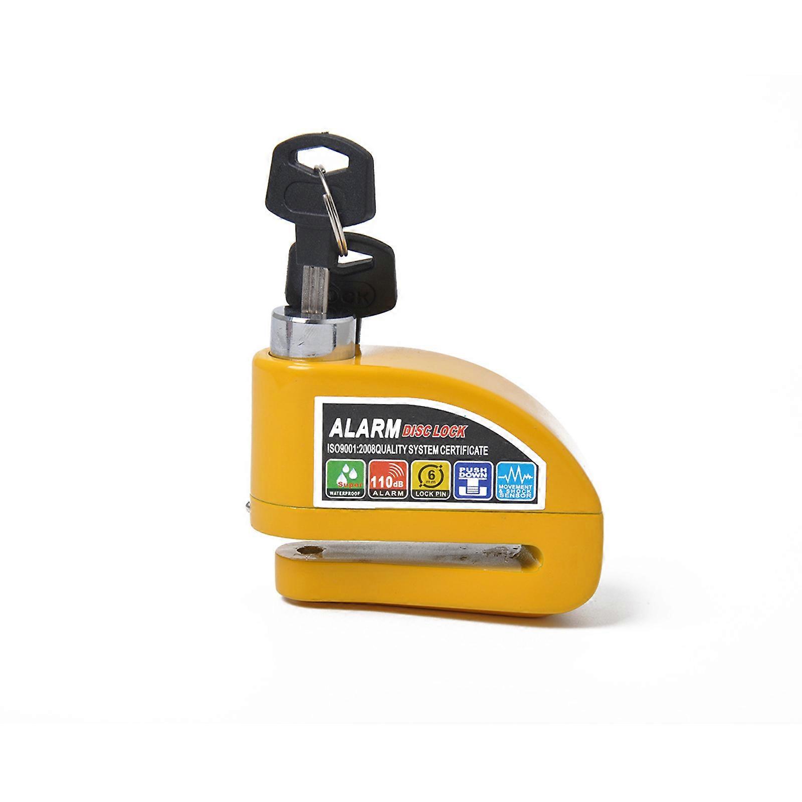 盗難防止セキュリティロックローターブレーキディスクバイクスクーターMTBマウンテンロードスチールバイクブレーキディスクブレーキホイールロックイエロー