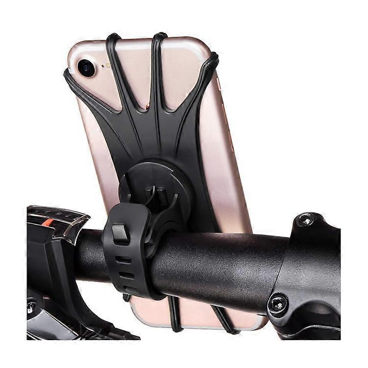 Support de téléphone en silicone extensible universel à rotation libre Support de guidon de vélo pour téléphone portable GPS de 4 à 6 pouces