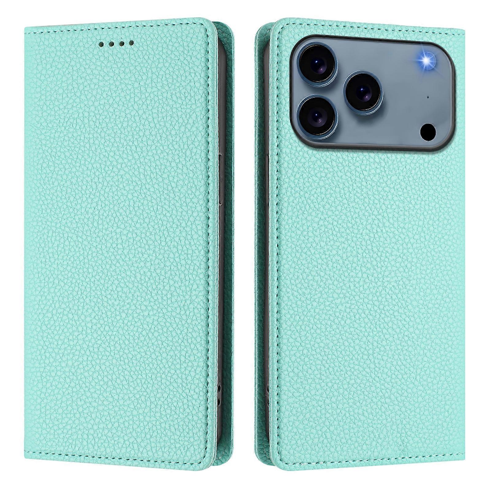 Compatible For iPhone 17 Pro Max Wallet Case RFID Litchi Texture Leather Mobile Cover