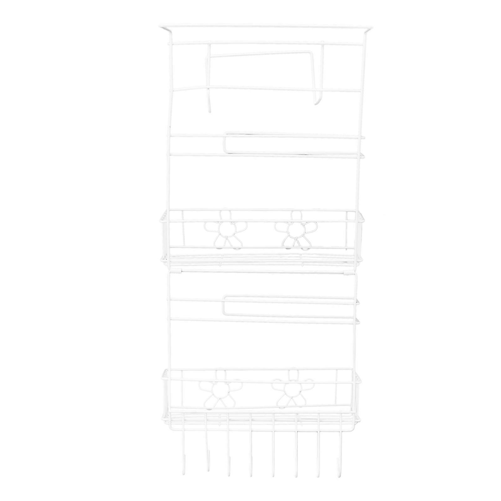 Fridge Spice Rack Side Storage Organizer White Iron 50.2oz