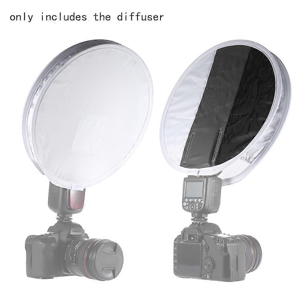 12" Portable Round Speedlite Diffuser Softbox for Canon Nikon - White nce Cards Included
