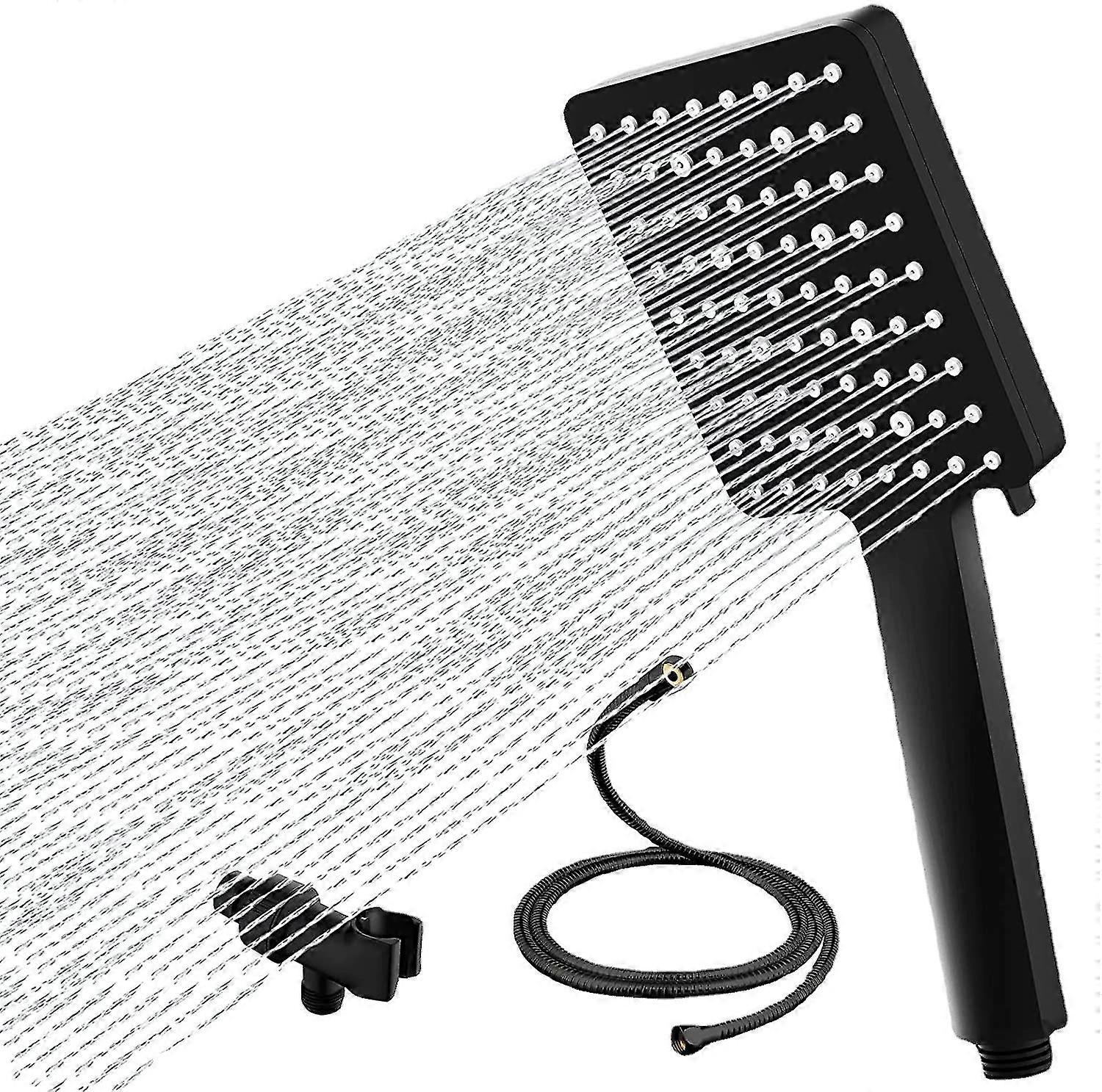 6-Weg Matzwarte Handdouche Booster Set