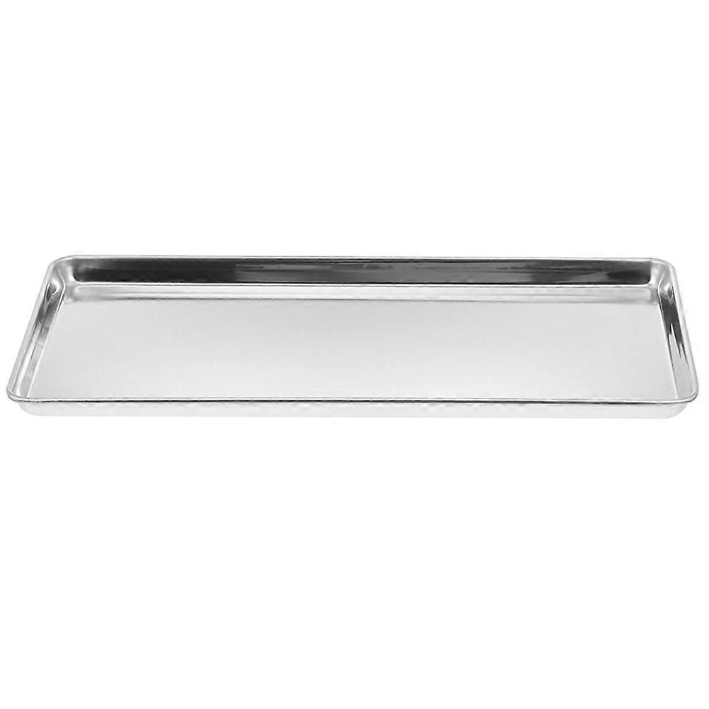 Stainless Steel Rectangular Serving Tray Versatile Food Storage Pan for Barbecue, Picnics & Parties, Smooth Polished Surface for Easy Cleaning,