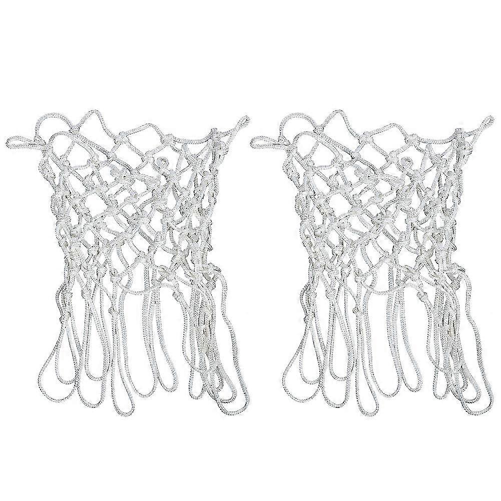 2個の厚みのあるナイロンバスケットボールネット - 白いフープアクセサリー