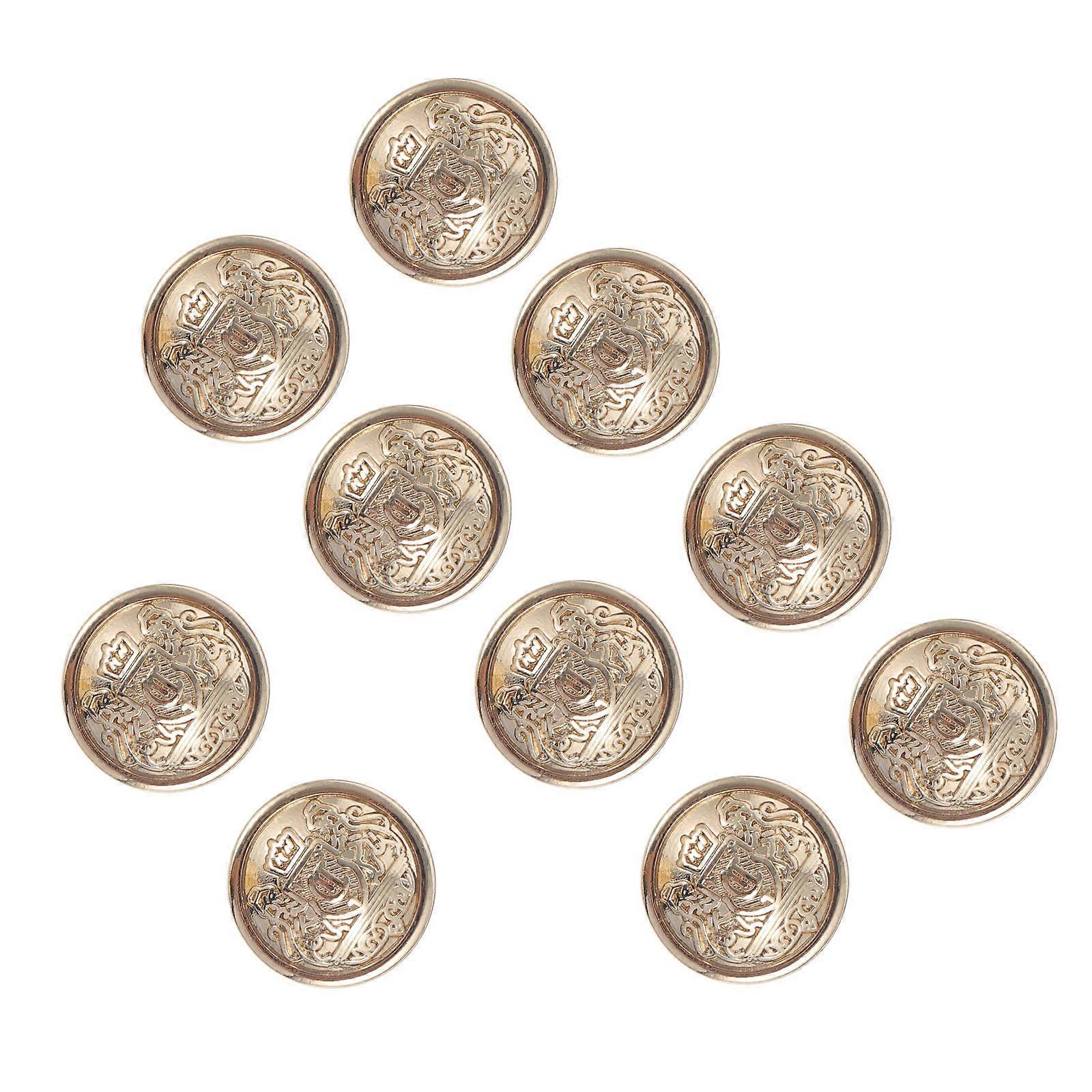 Golden Retro Cufflinks for Men and Women Simple Style Decorative Metal Buttons for Coats and Shirts
